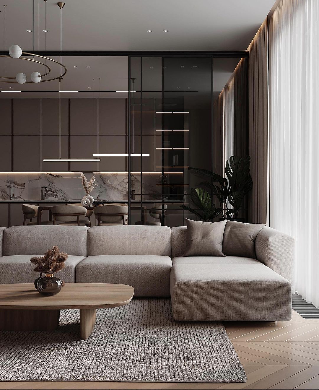 Contemporary living room with a minimalist design