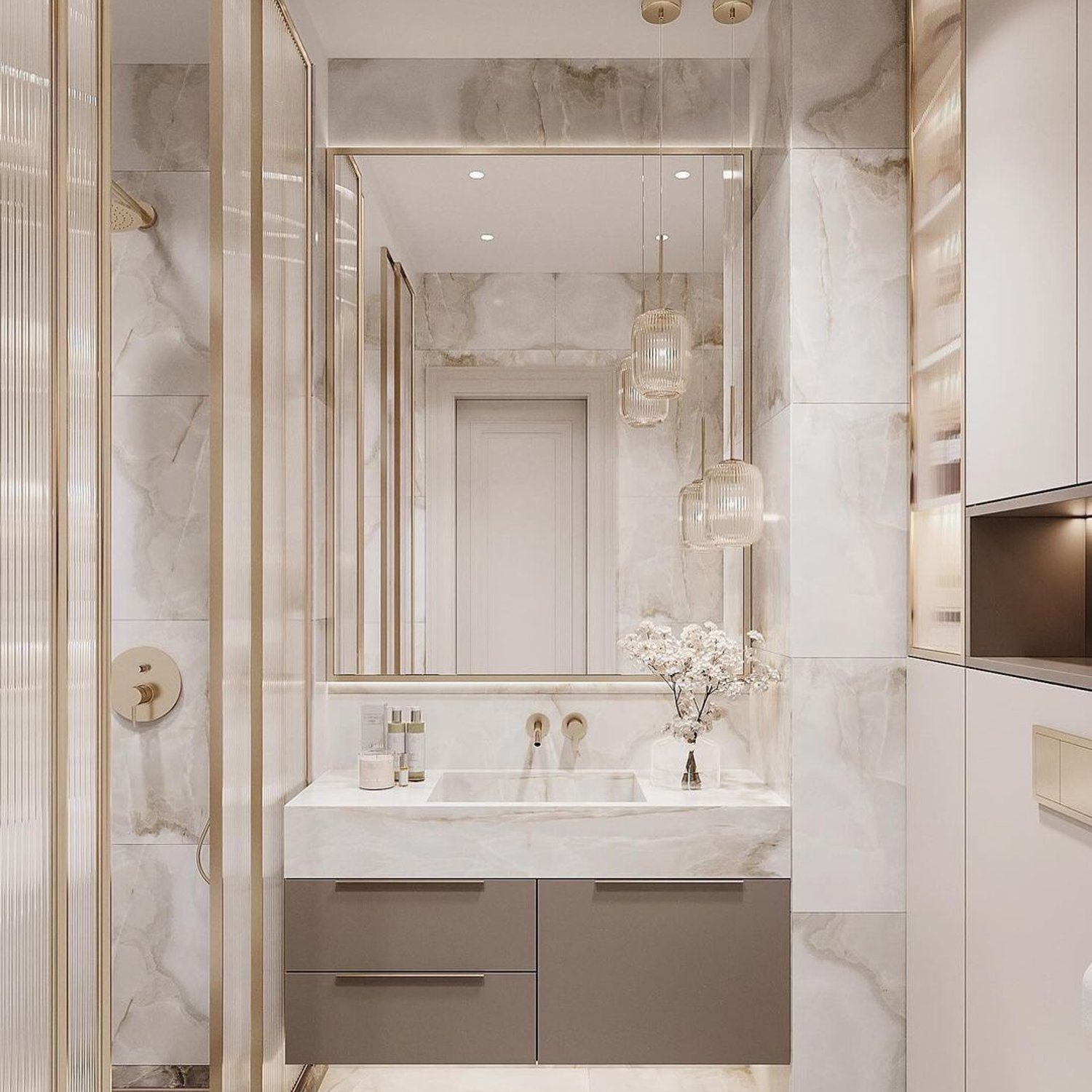 Elegant marble bathroom design