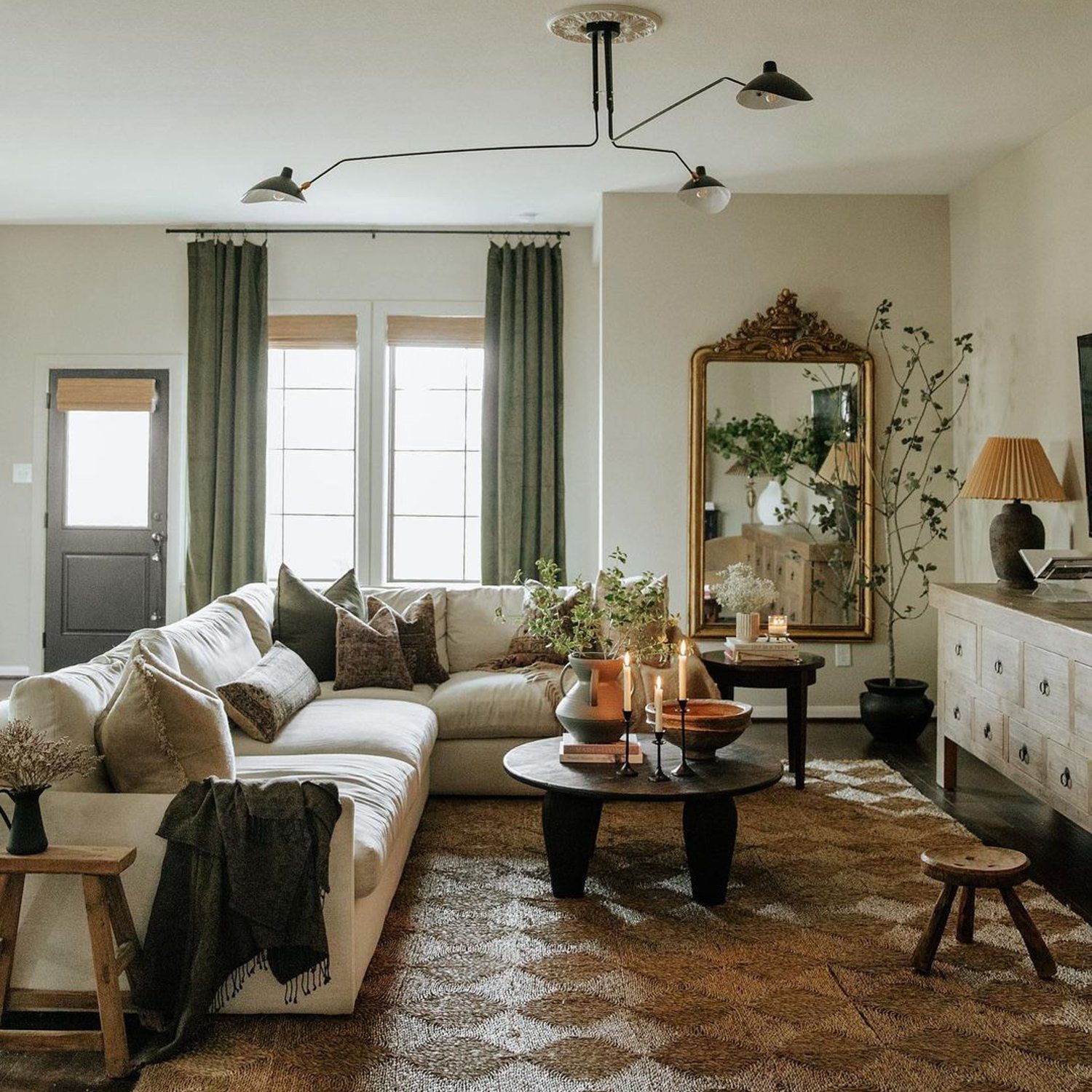 Cozy and elegant living room with a neutral color palette