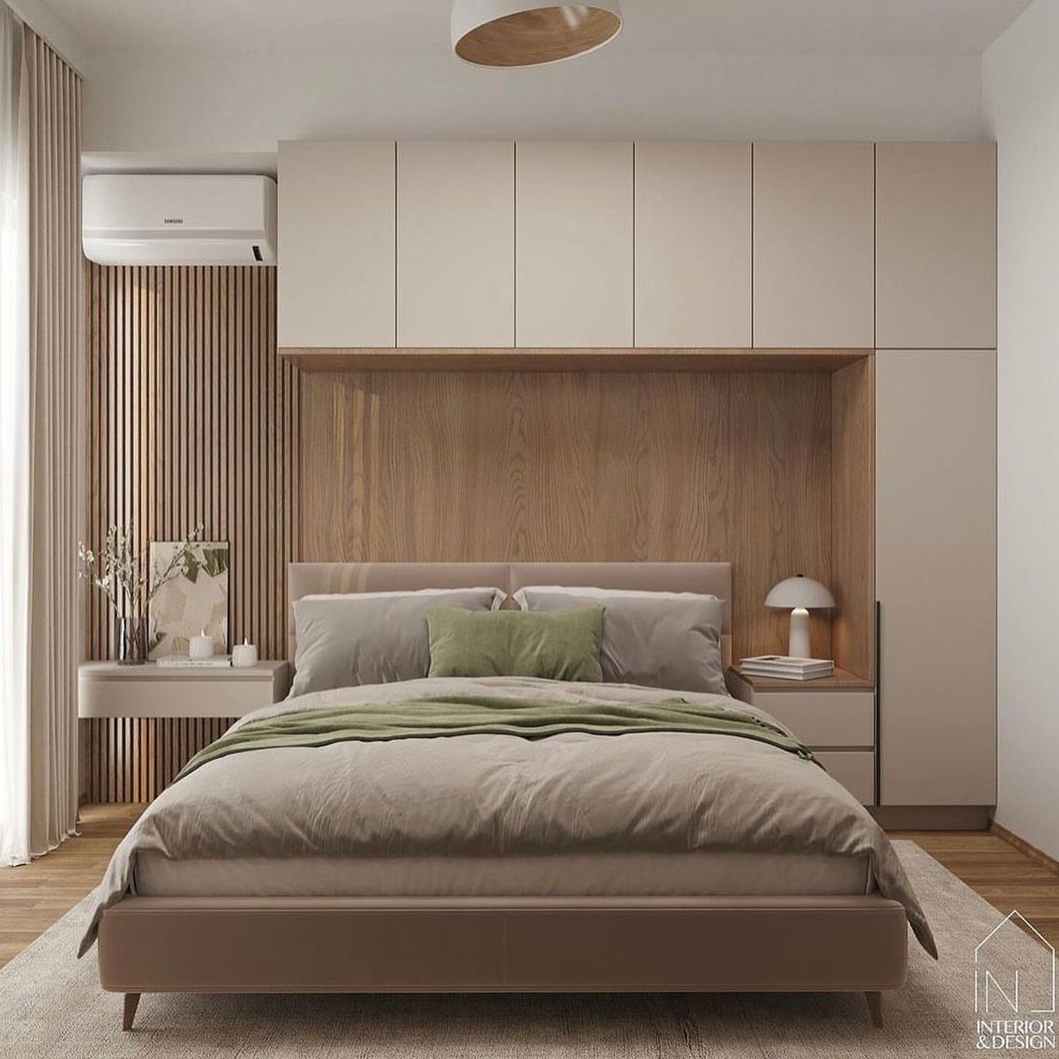 Elegant Bedroom with Natural Wood Accents