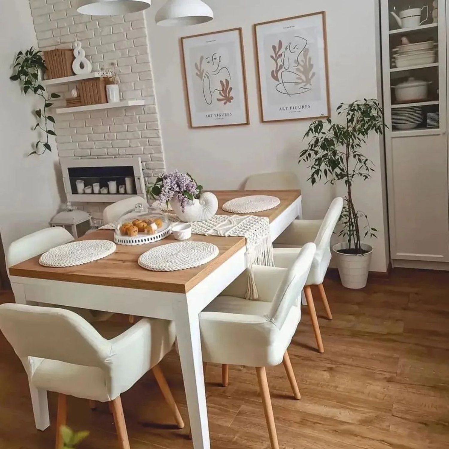 Scandinavian style dining area with a modern touch