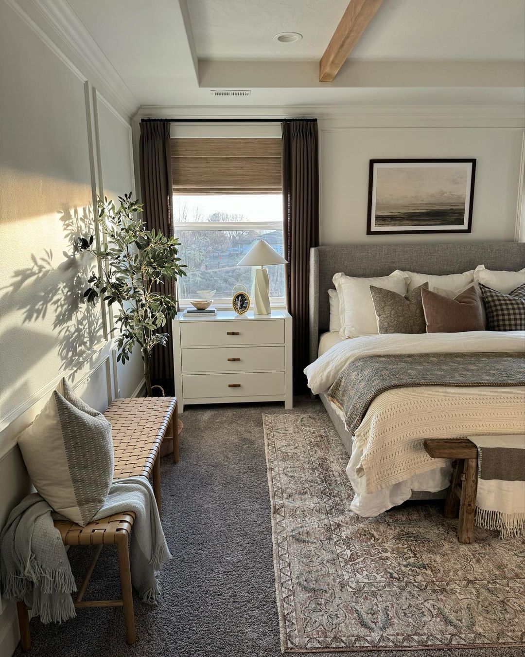 Cozy bedroom with warm natural light