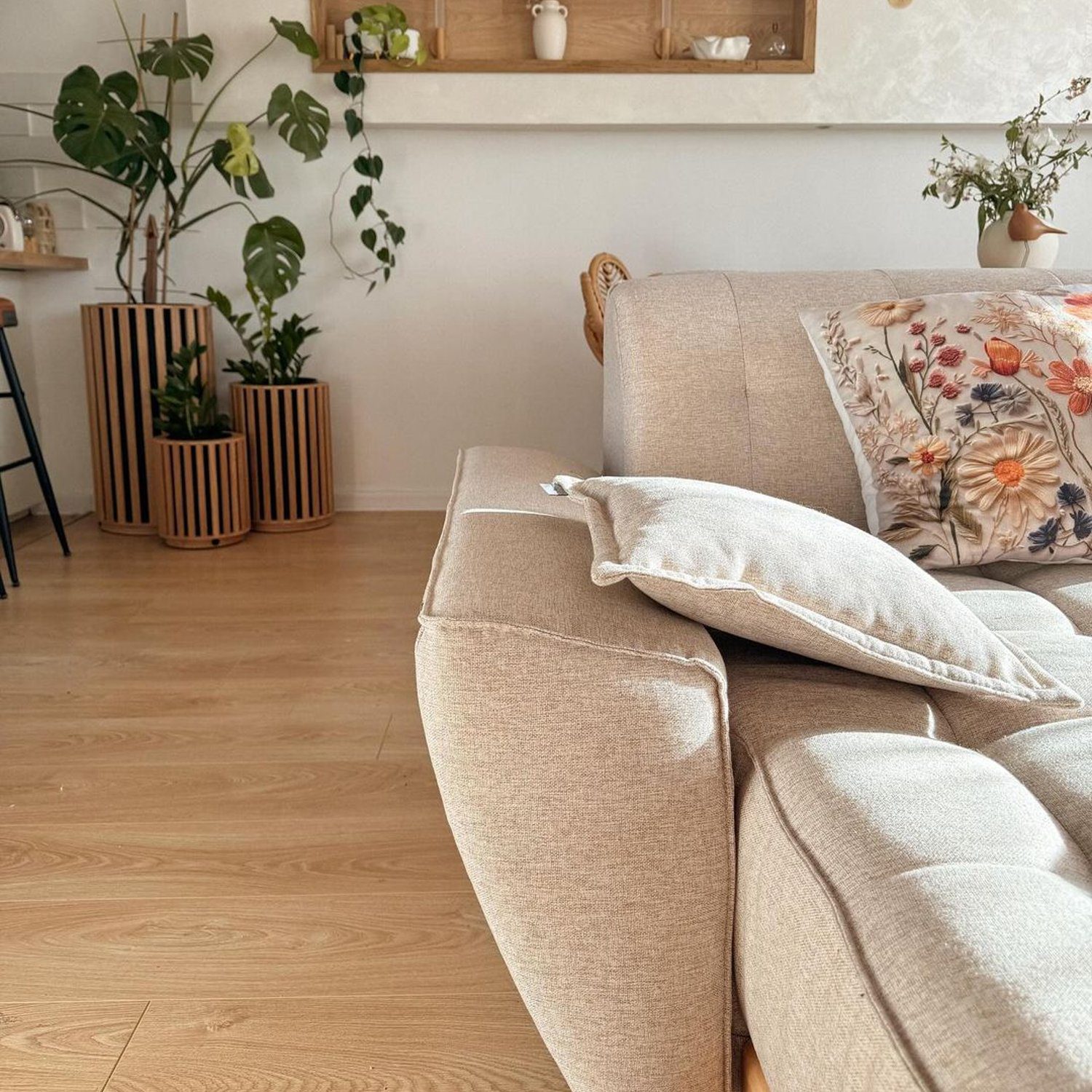 Cozy living room with natural light