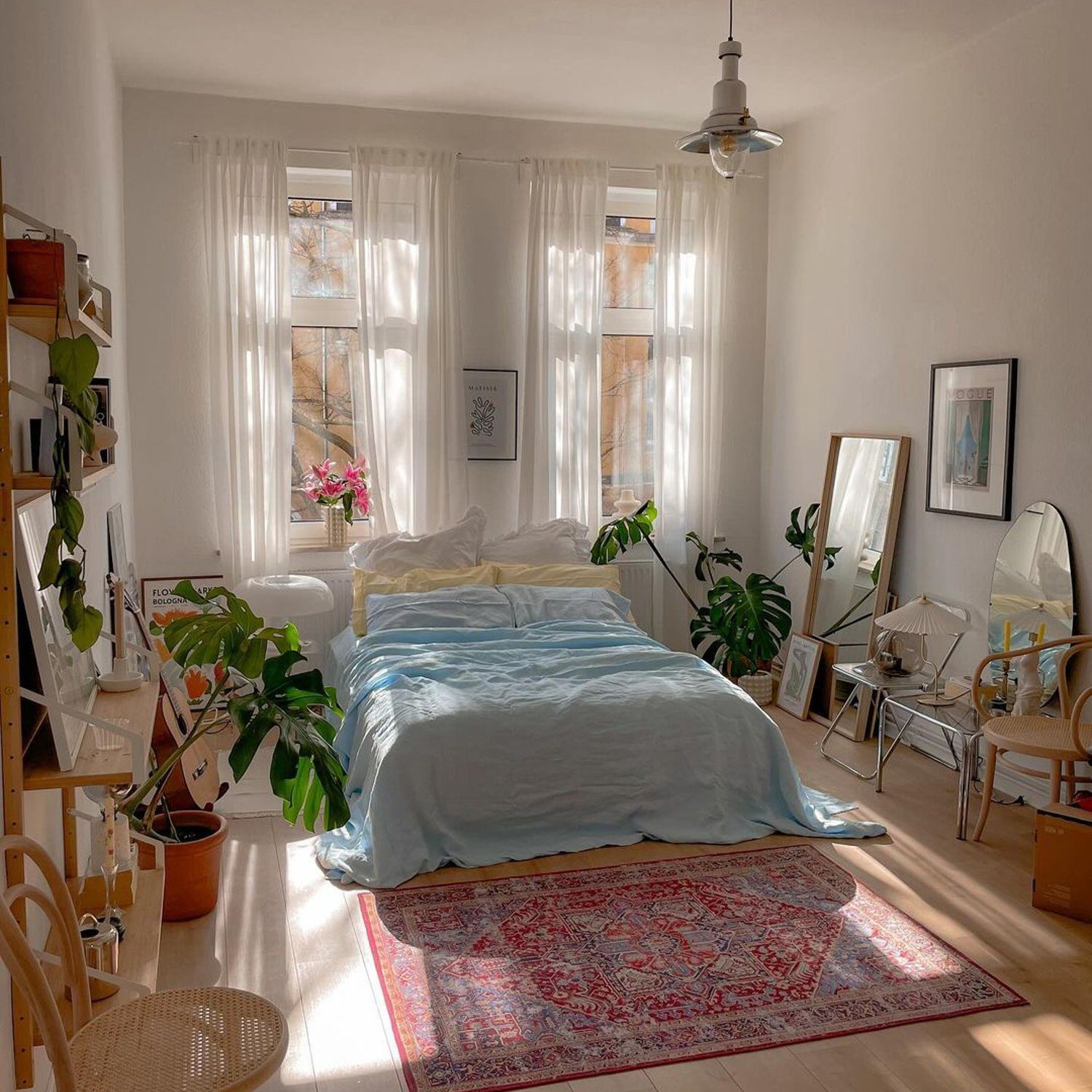 A serene bedroom filled with natural light