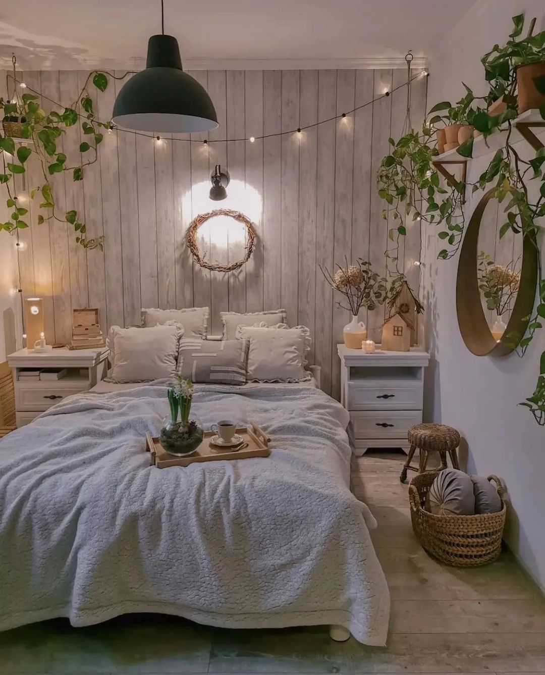 Cozy bedroom with a rustic touch