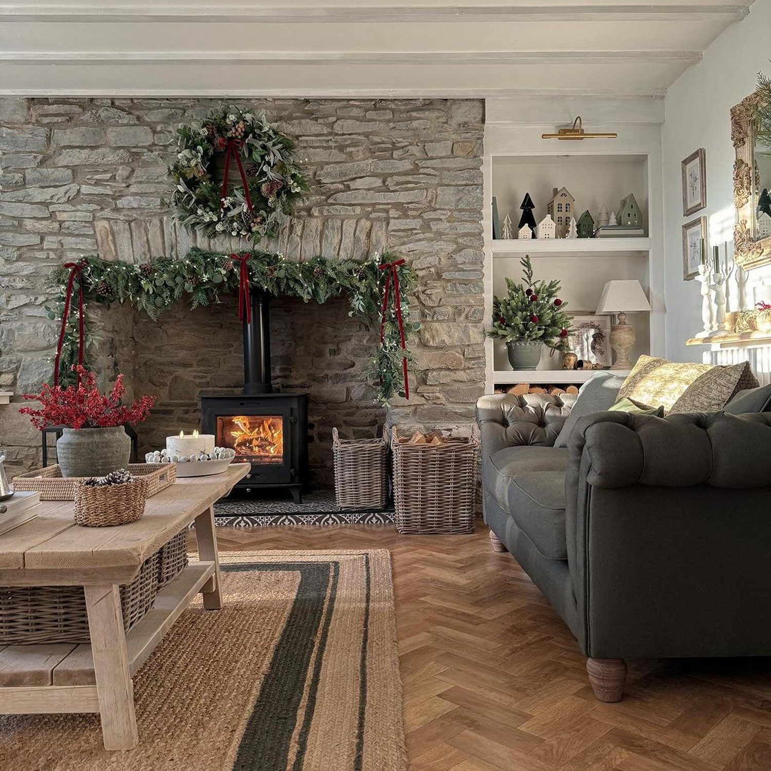 Cozy living room with a festive touch