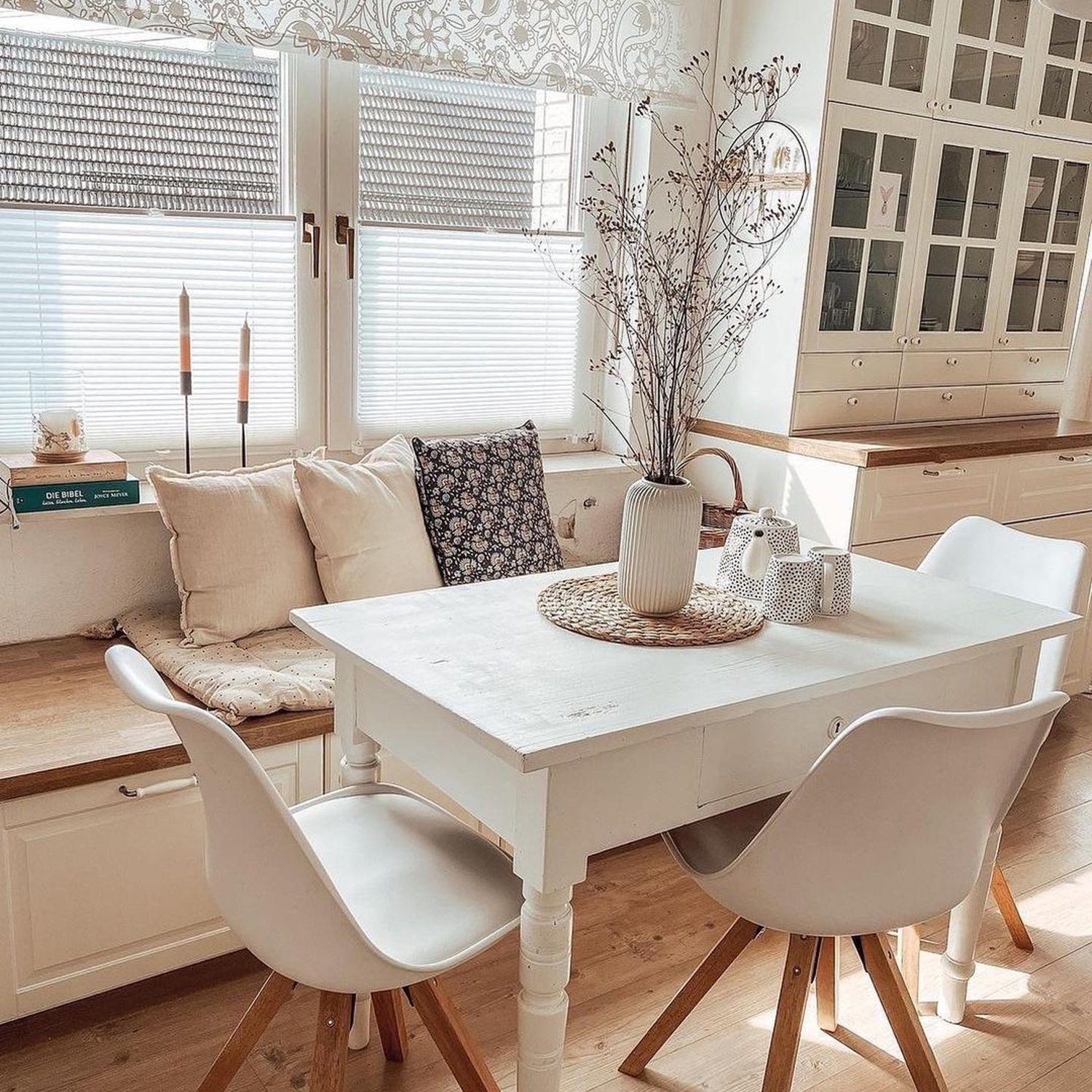 Cozy kitchen nook with natural light