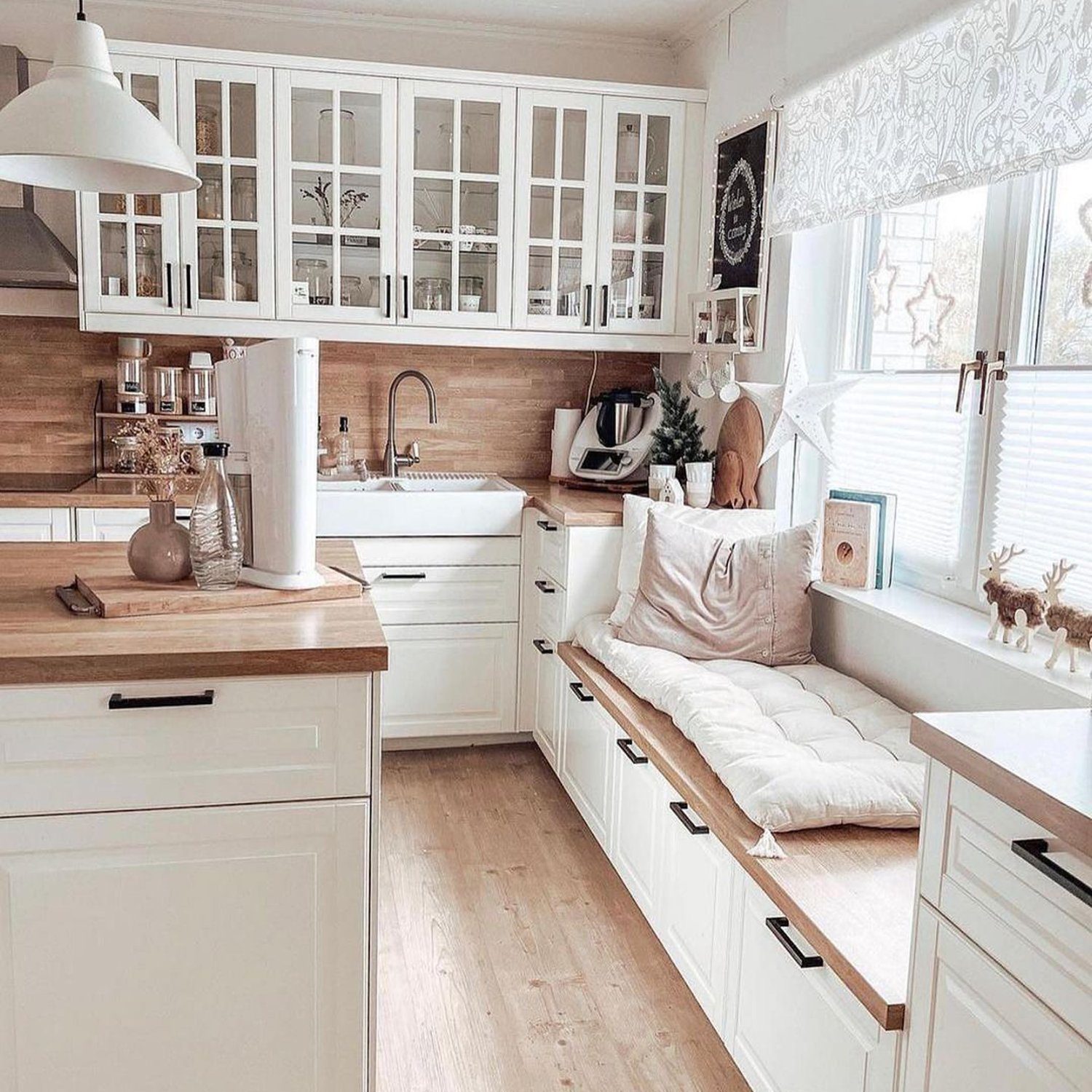 Cozy kitchen nook with natural light