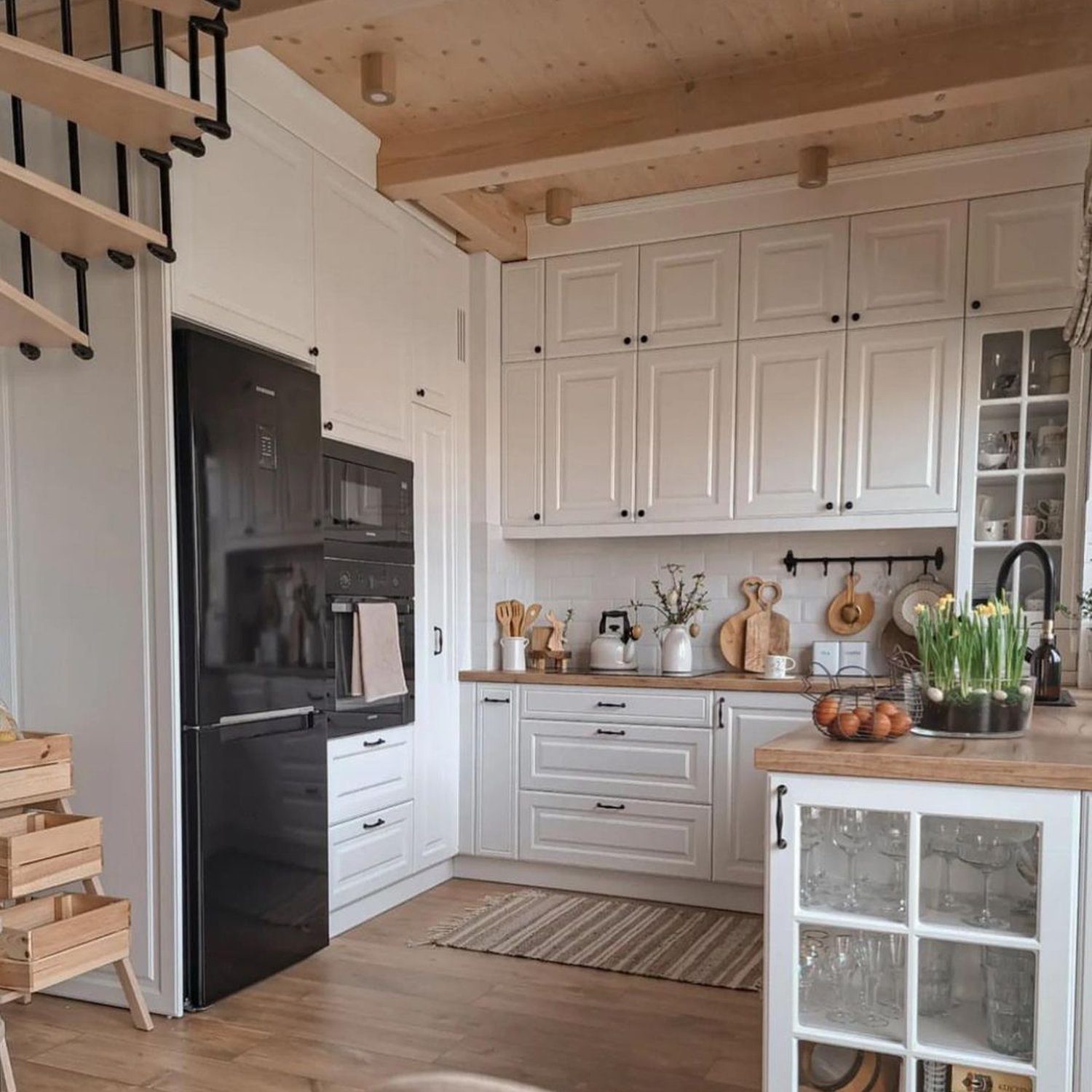 Cozy kitchen with wooden accents