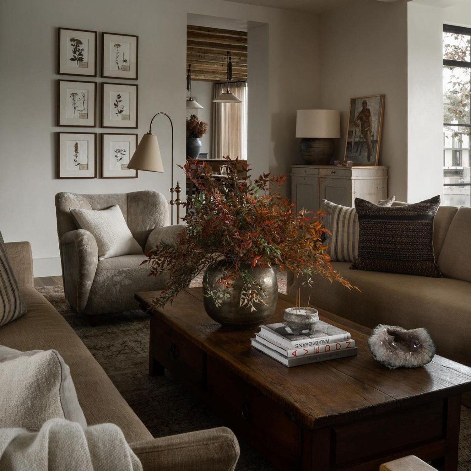 Cozy living room with warm neutral tones