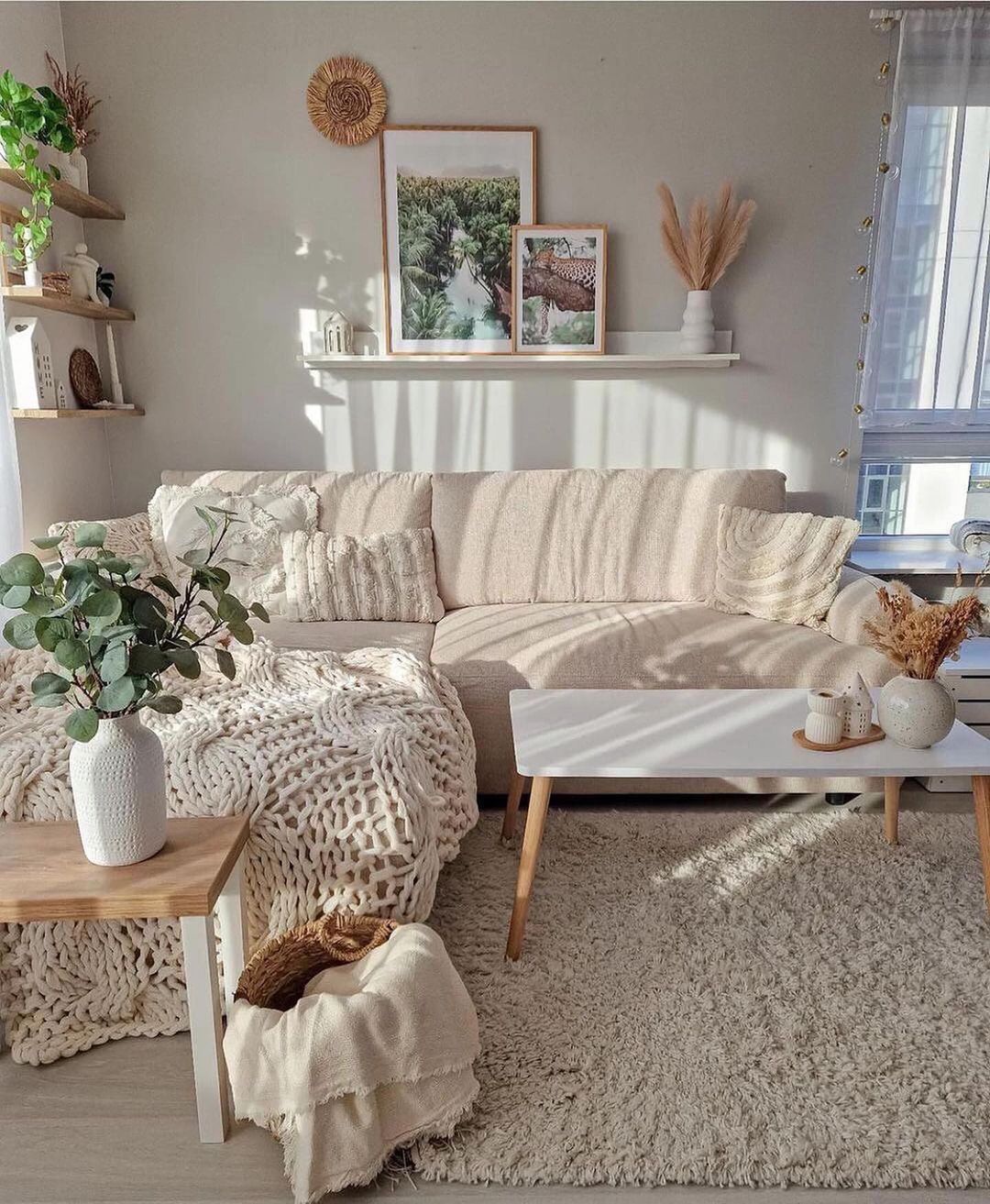 Cozy living room with a warm natural light