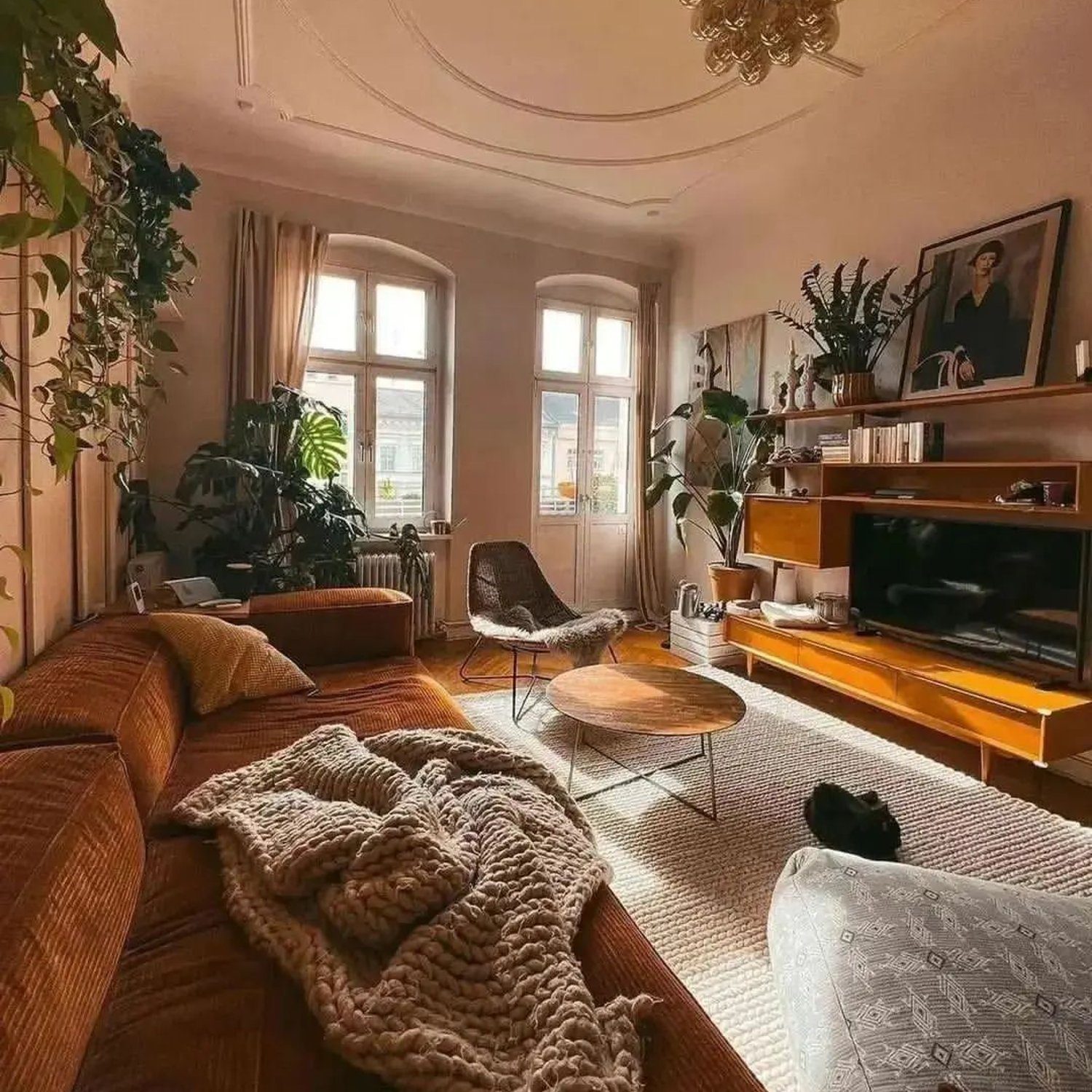 Cozy living room with natural light