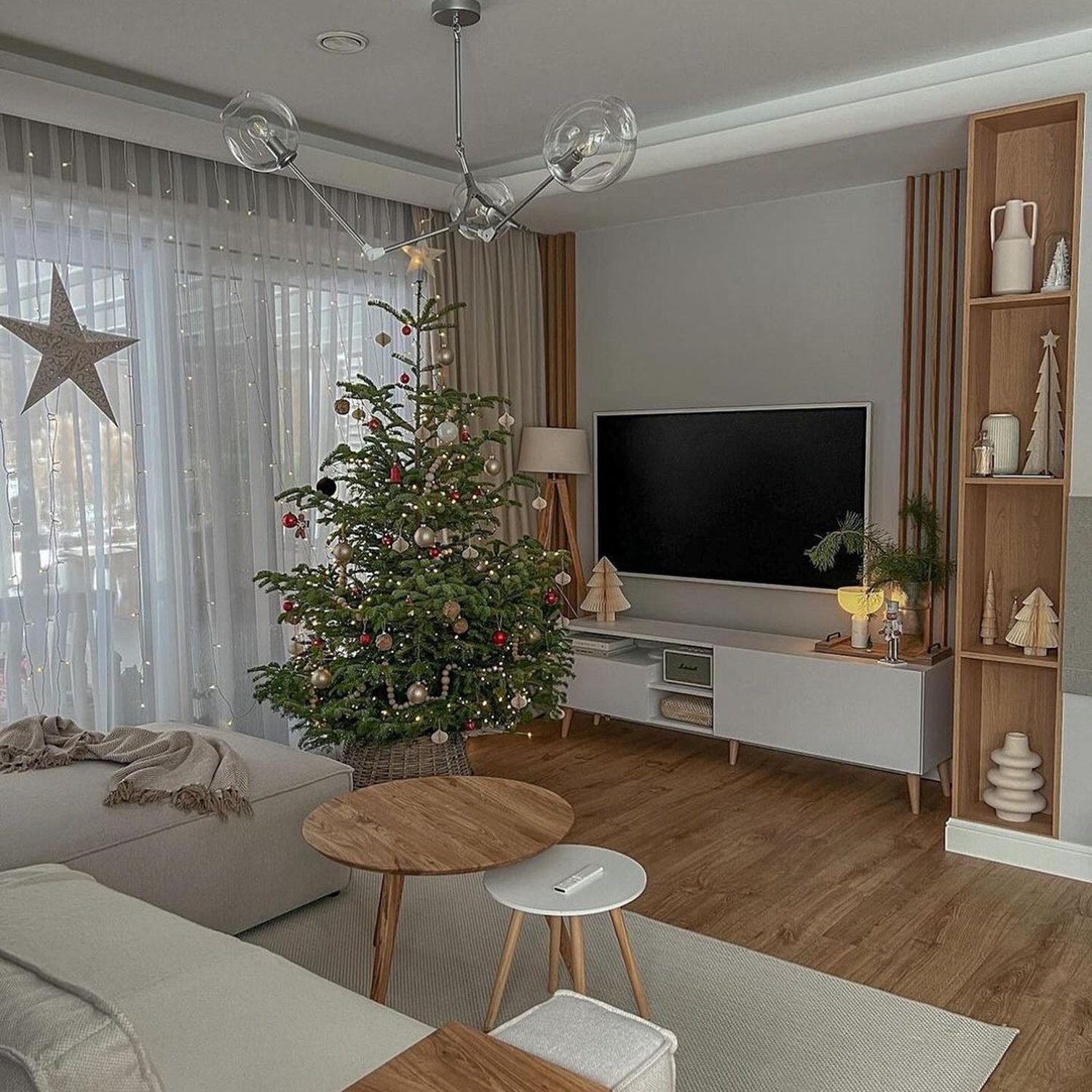 Cozy living room with Christmas decor