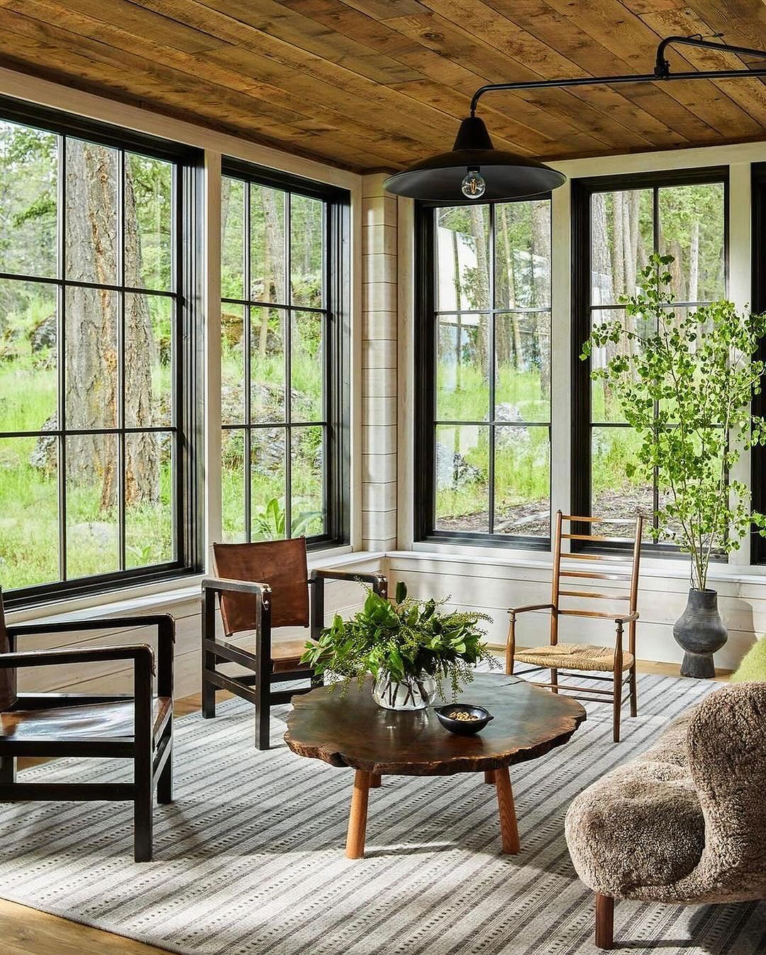 Rustic Modern Living Room with a View