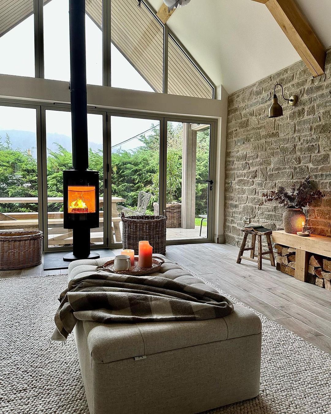 Cozy modern living room with natural light