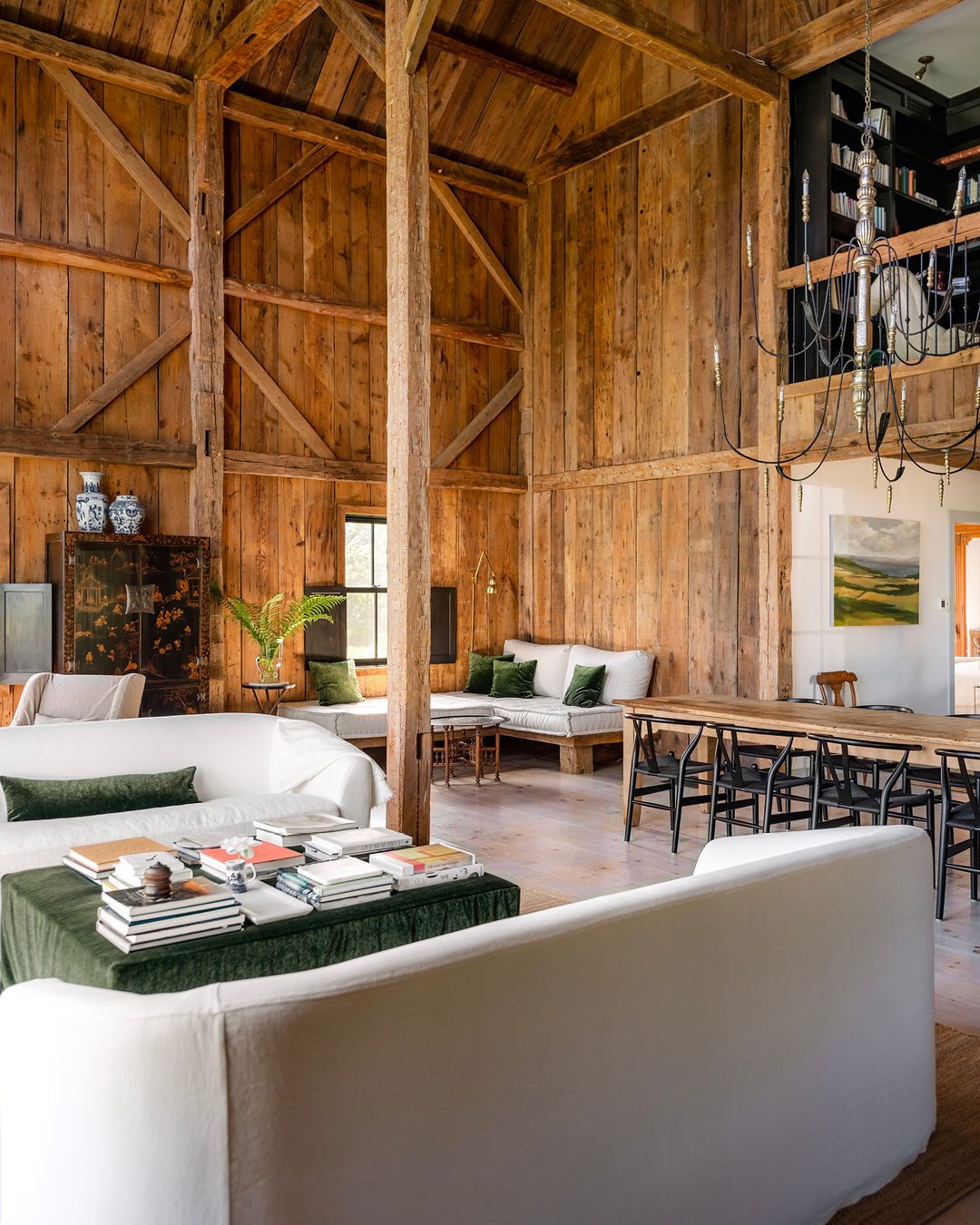 Rustic wooden-interior with exposed beams