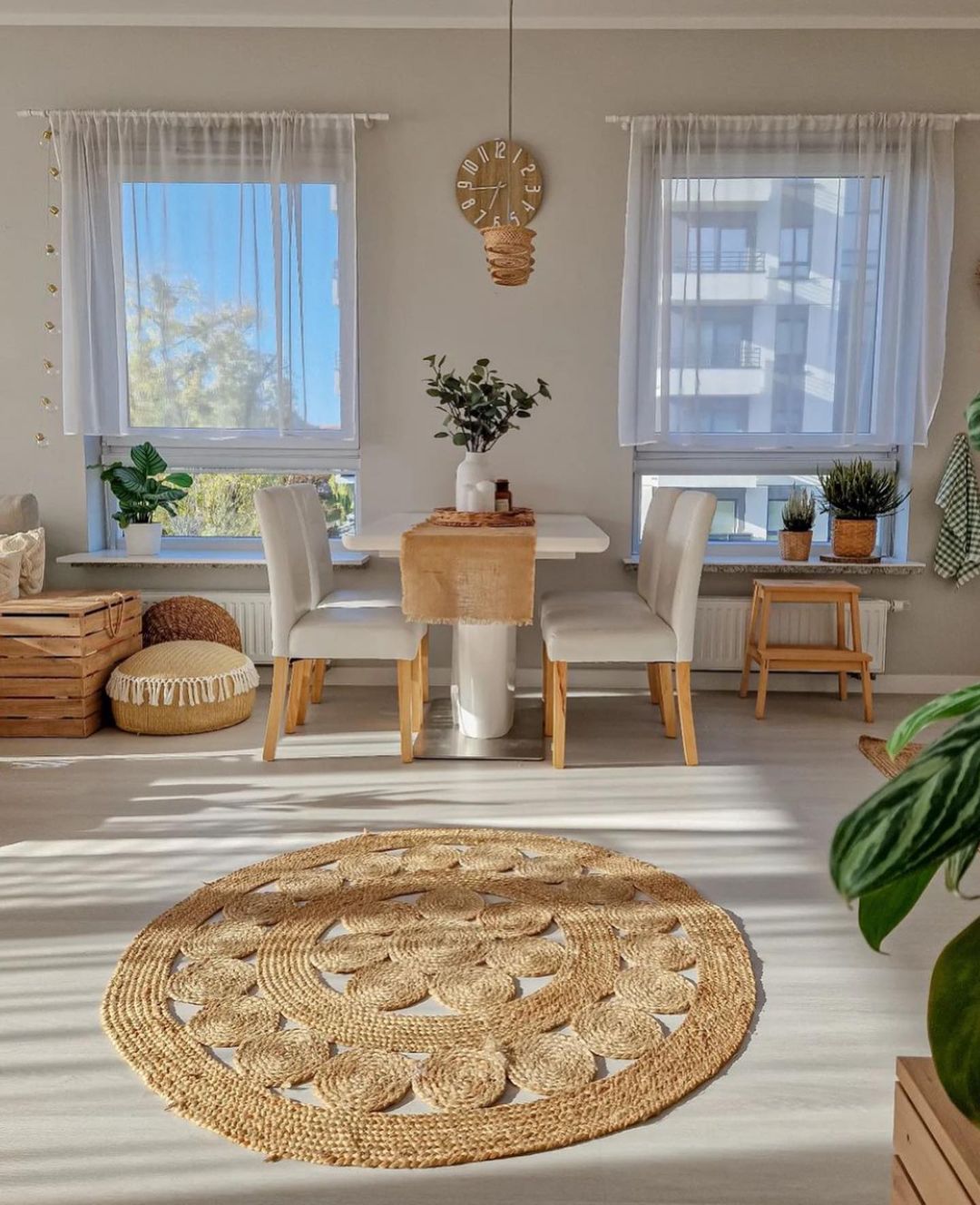 A bright and inviting dining area with ample natural light