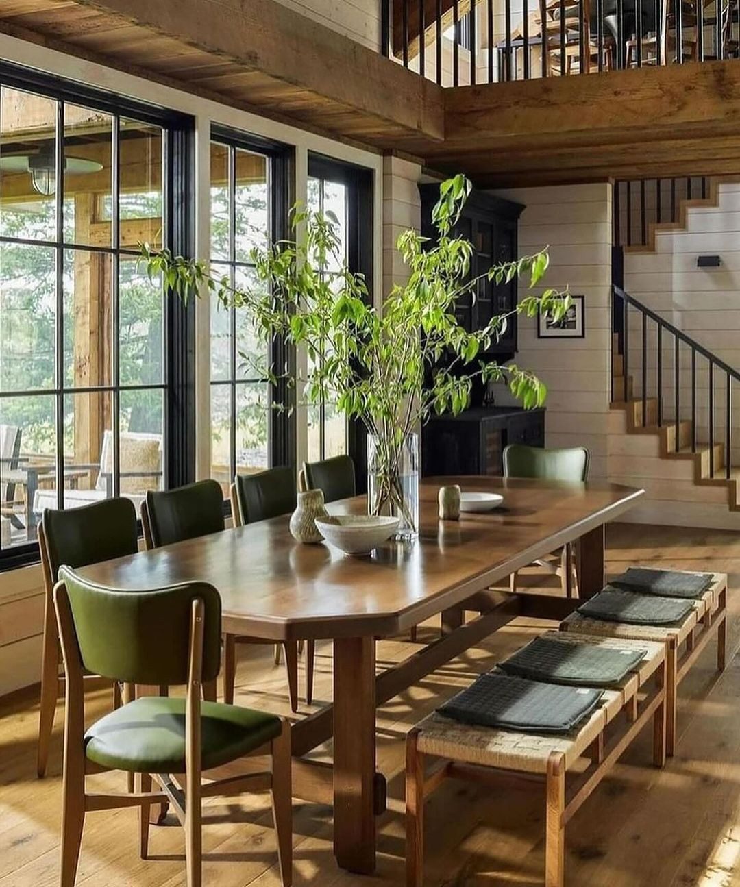 A spacious and inviting dining area with natural light