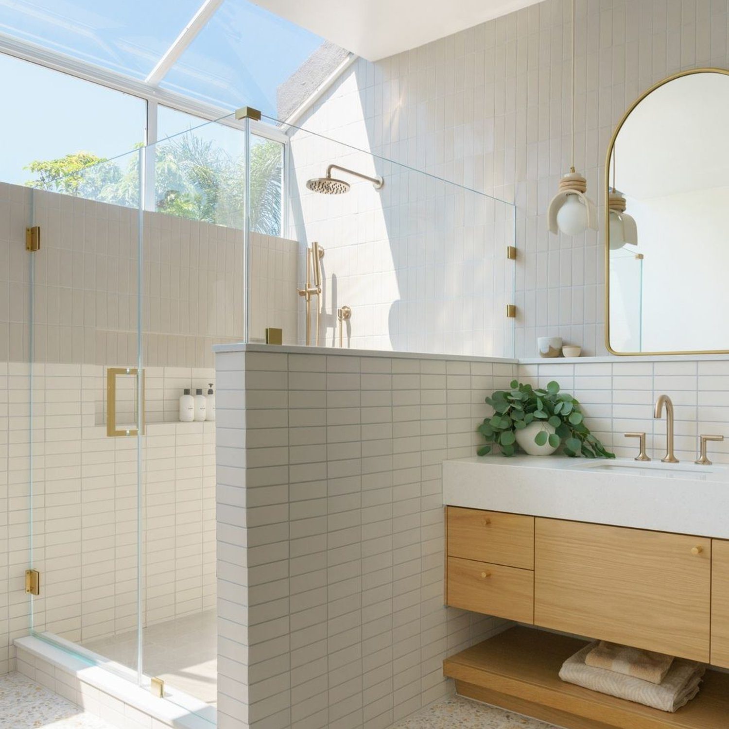 A modern bathroom with natural light