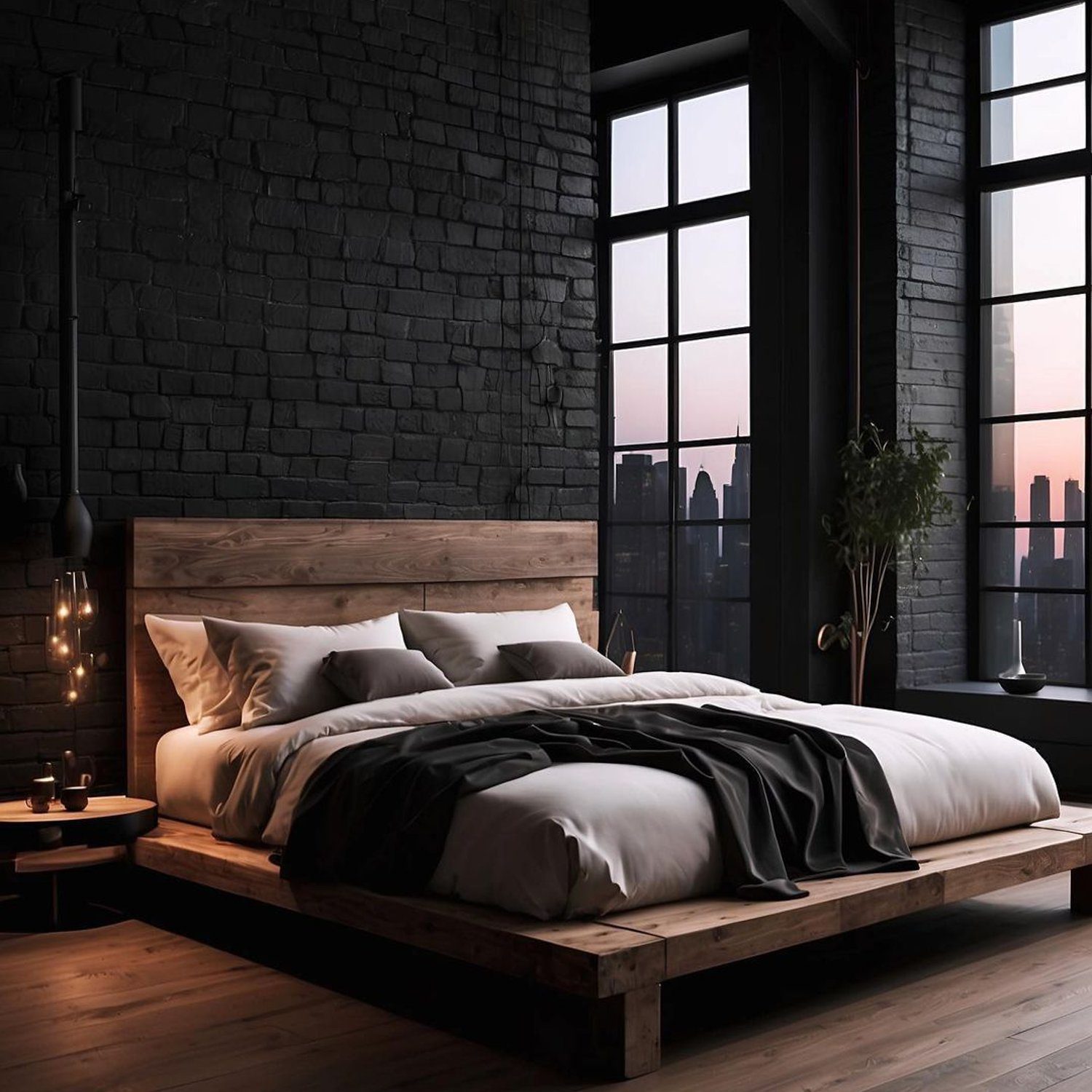 Stylish Modern Bedroom with City View