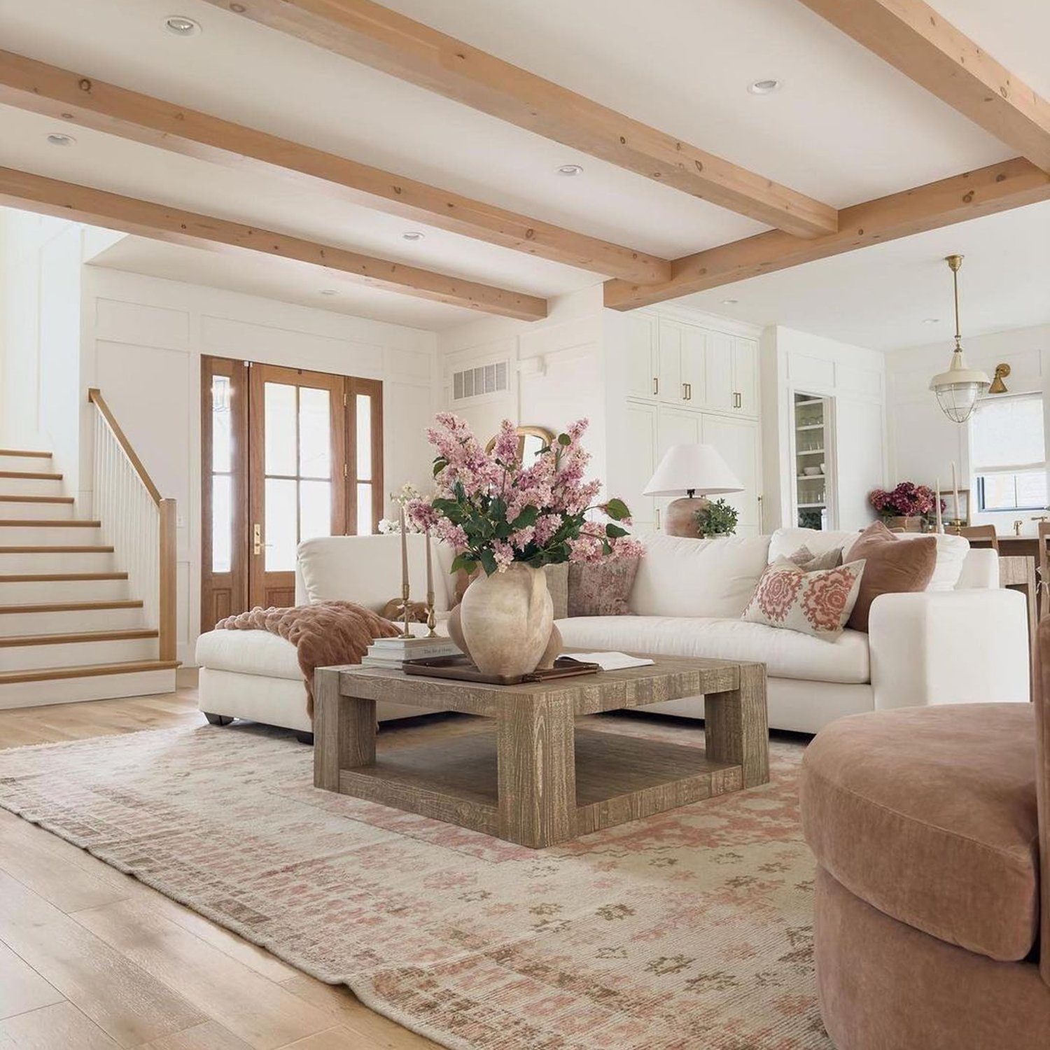 A serene living room space with natural light