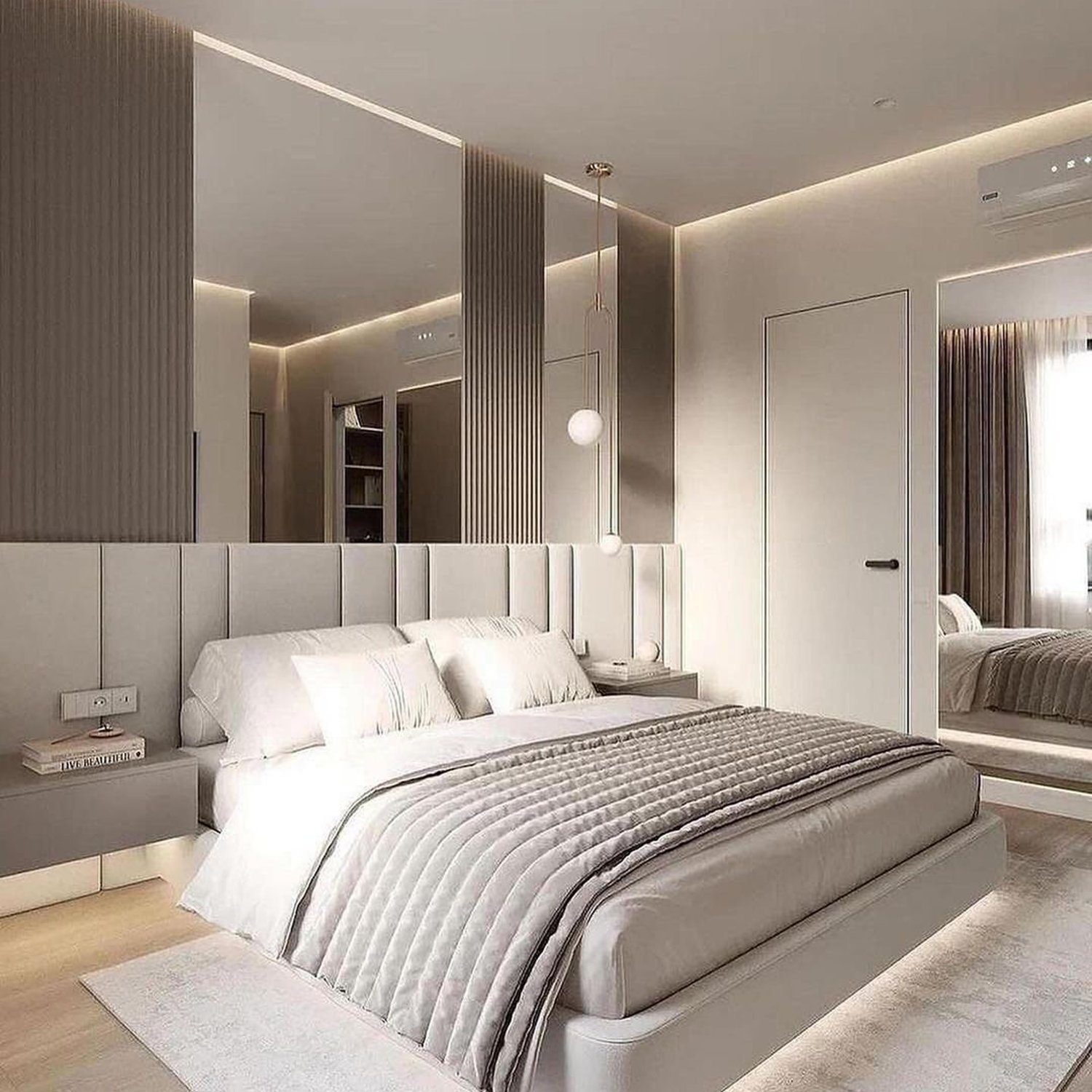 Elegant and modern bedroom with cohesive color palette