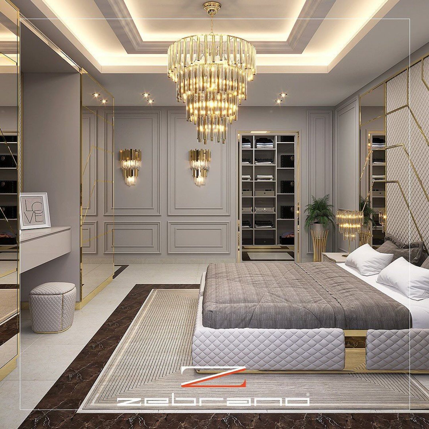 Luxurious bedroom design with contemporary elegance