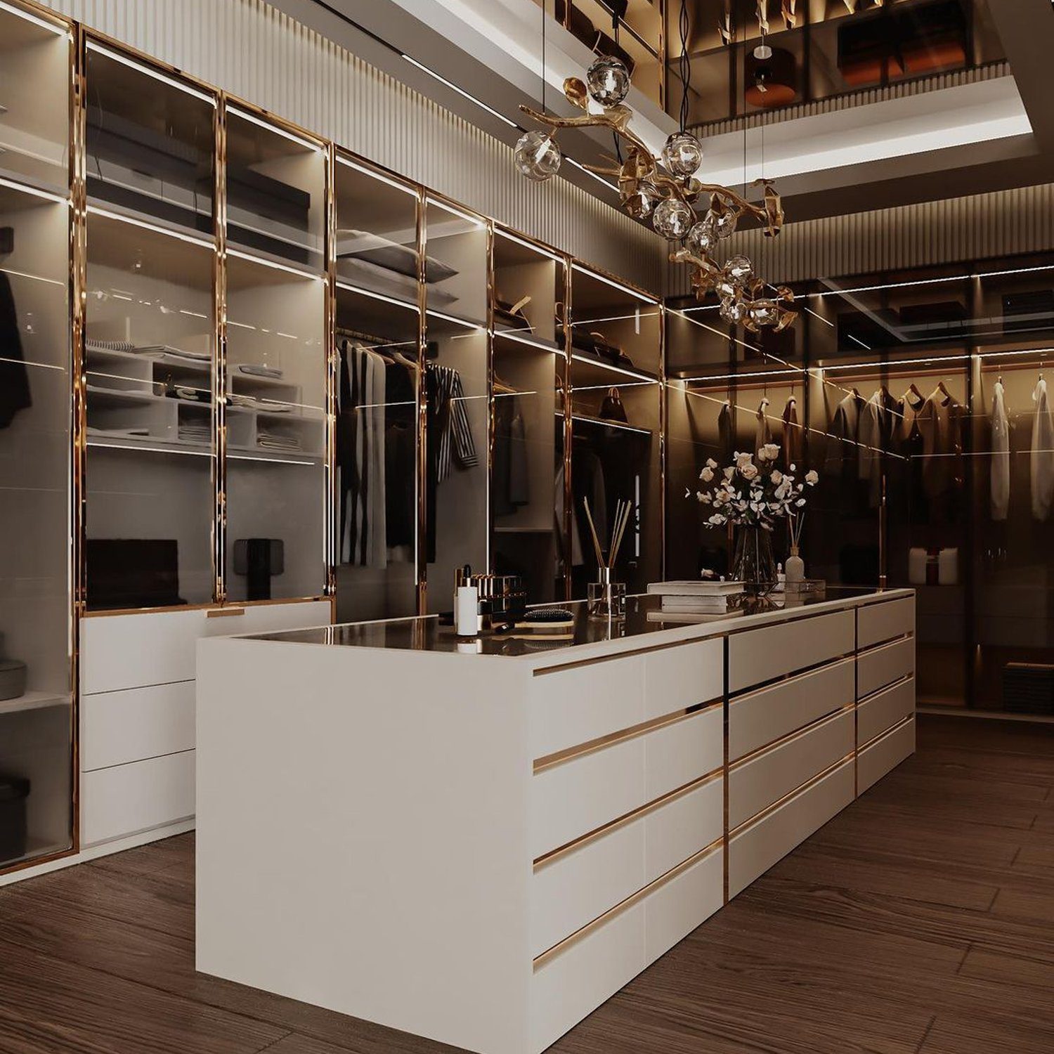 Elegant and modern clothing store interior