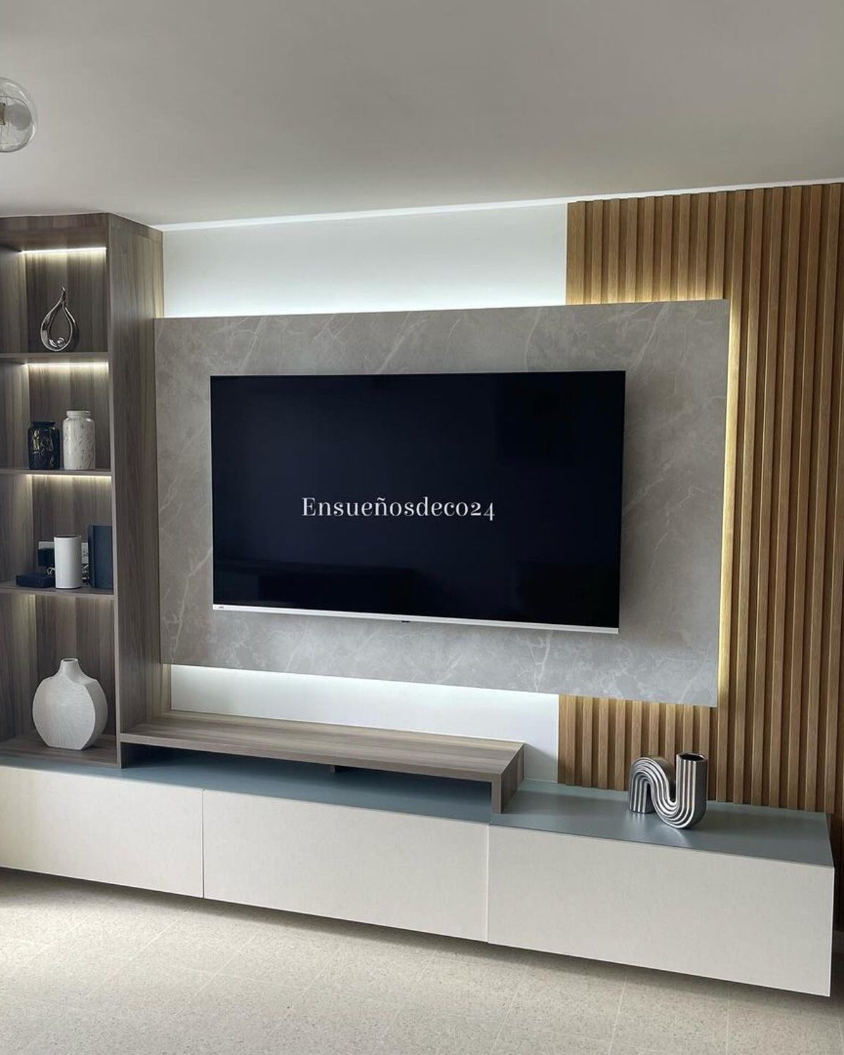 Elegant and modern living room with a TV unit