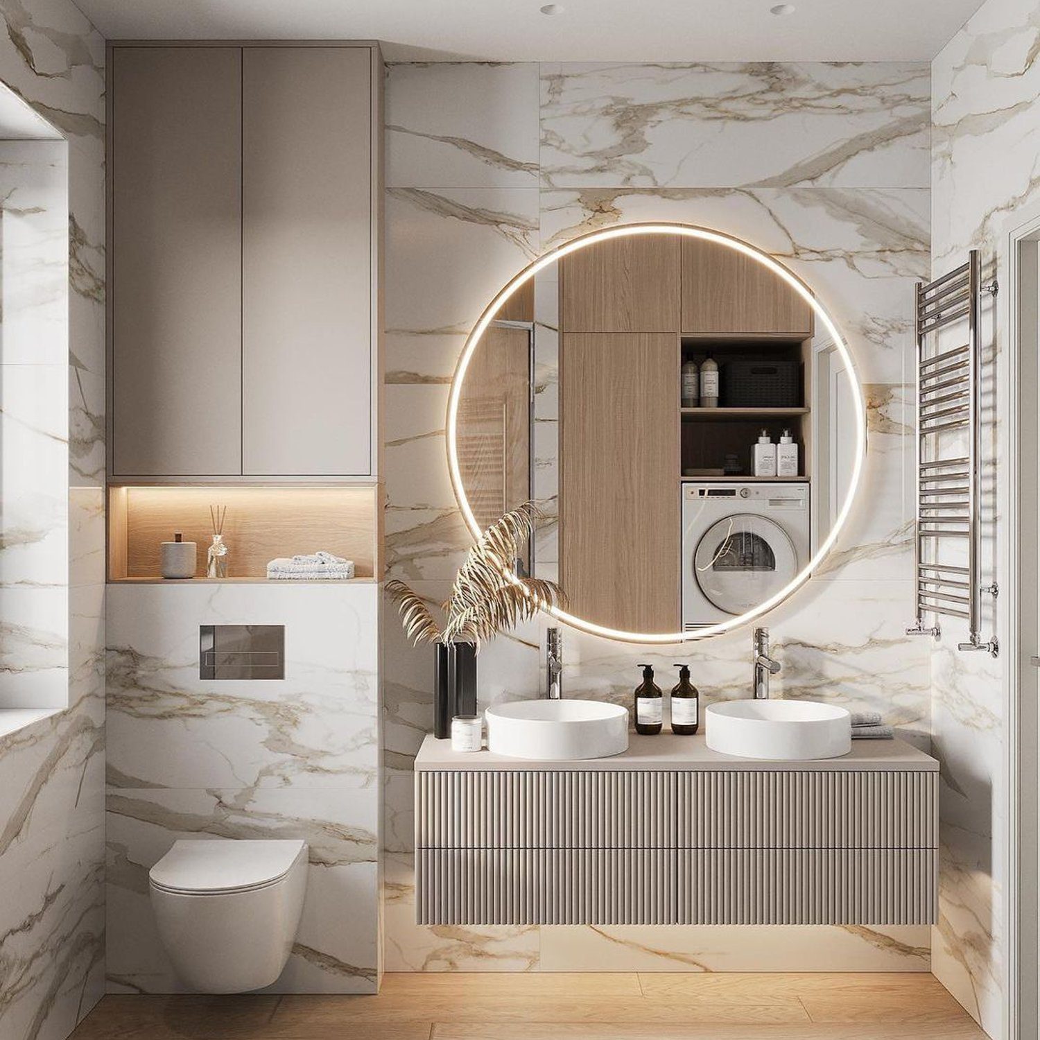 Elegant Modern Bathroom with Marble Detailing