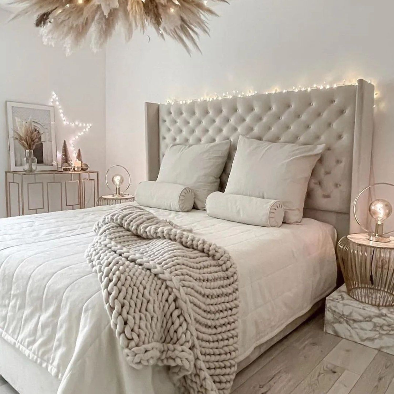 Cozy and elegant bedroom with neutral tones