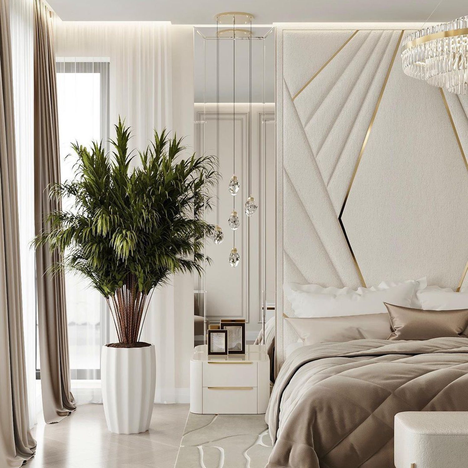 Elegant bedroom with a sophisticated design