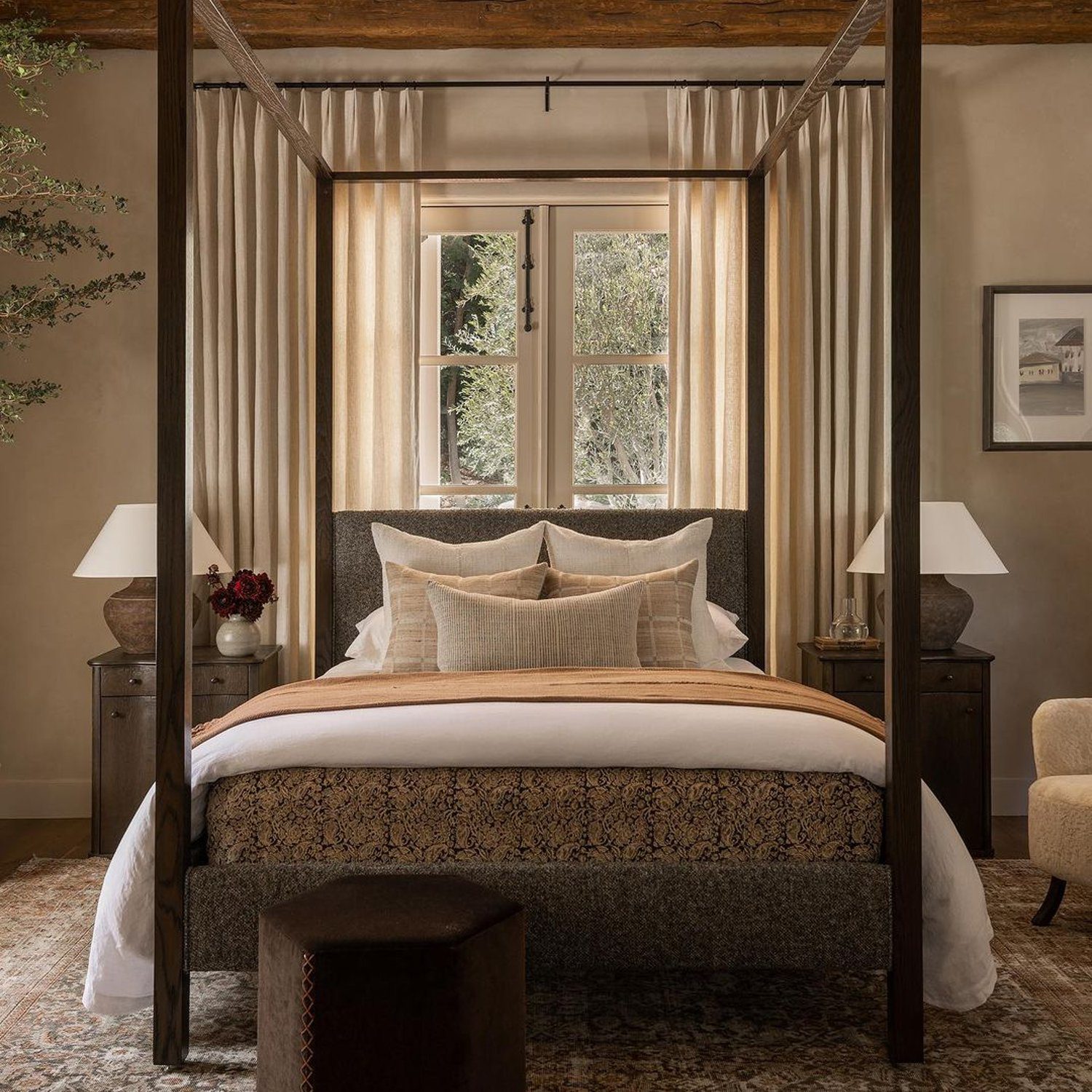 Elegant bedroom featuring a four-poster bed