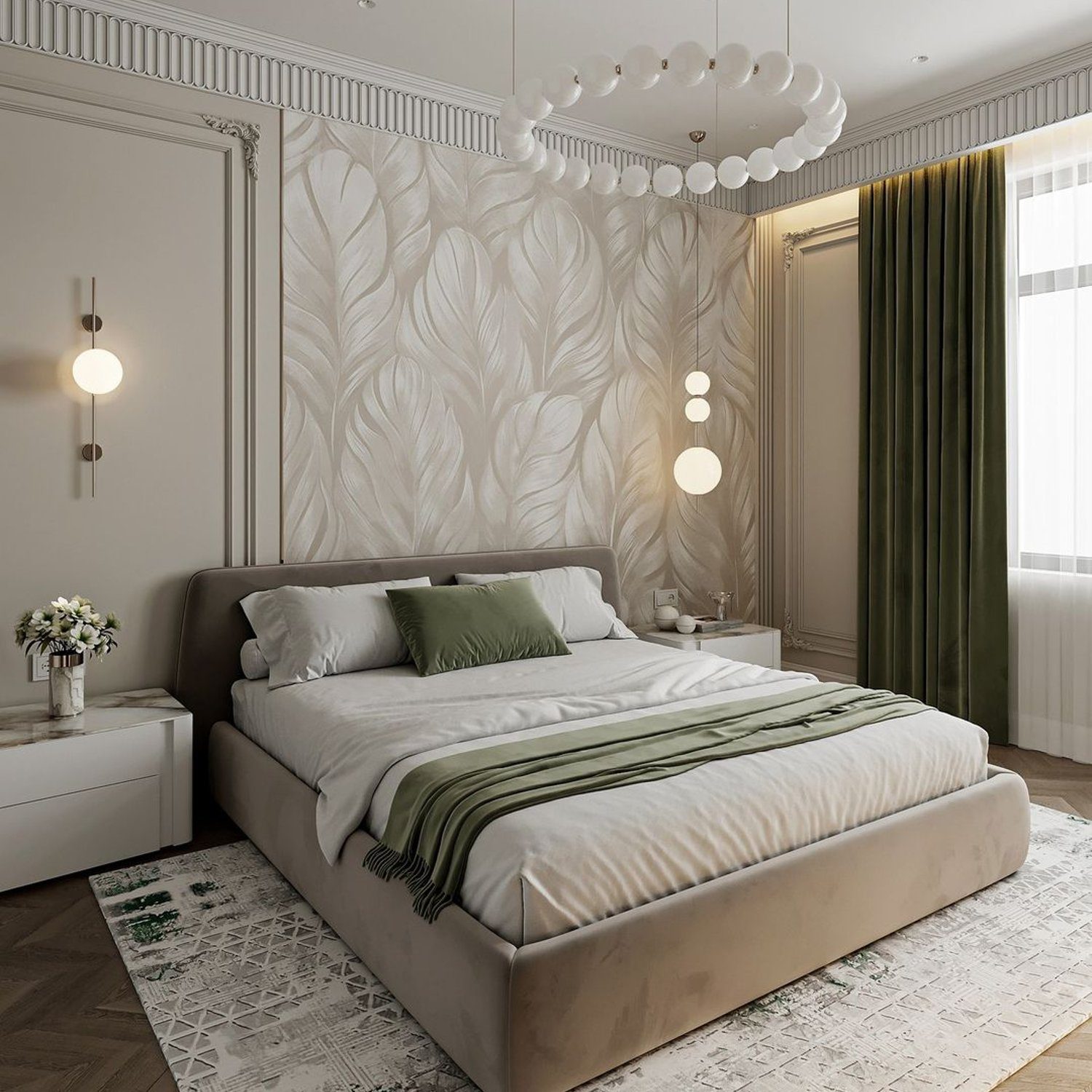 Elegant textured bedroom decor