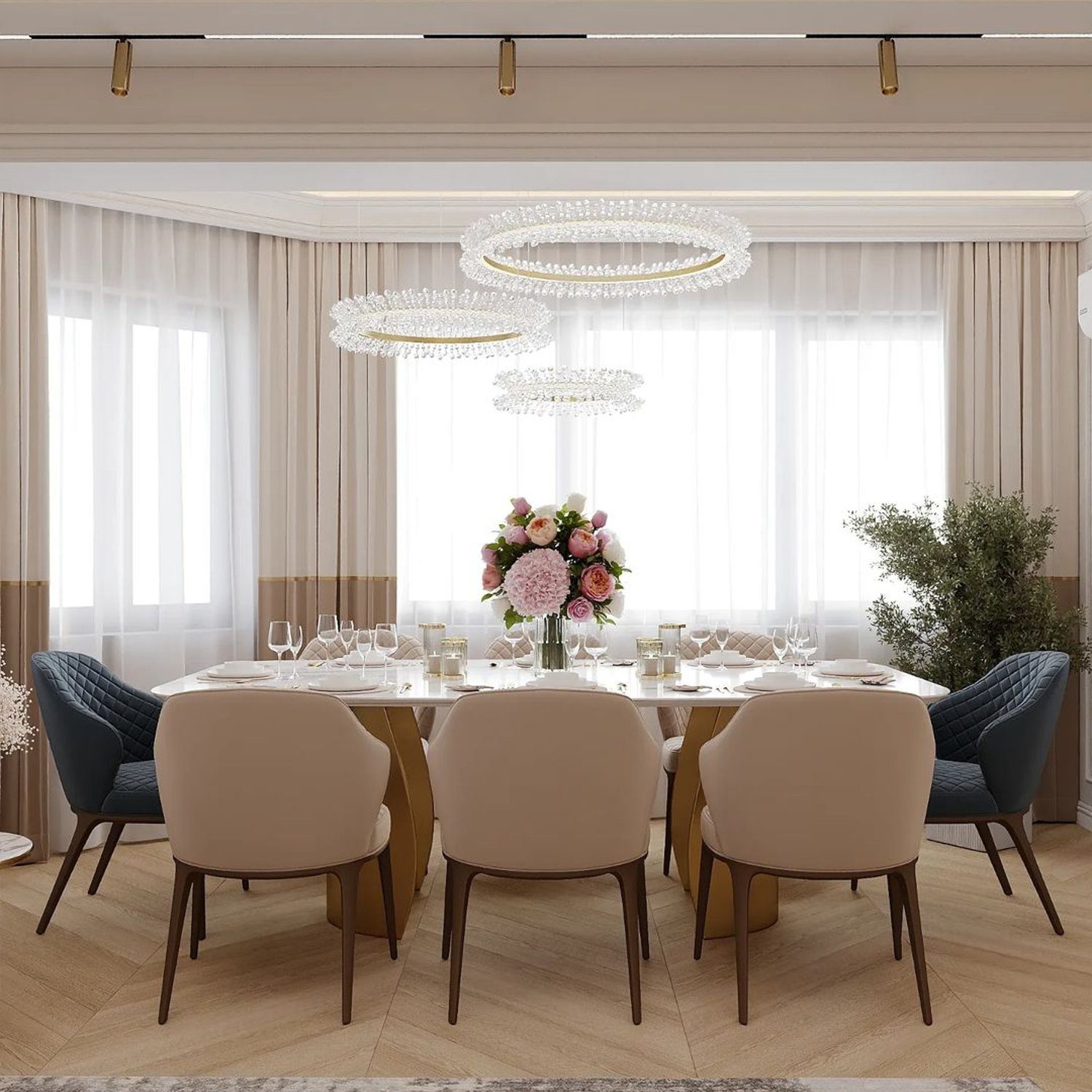 Elegant dining room with a touch of modern luxury