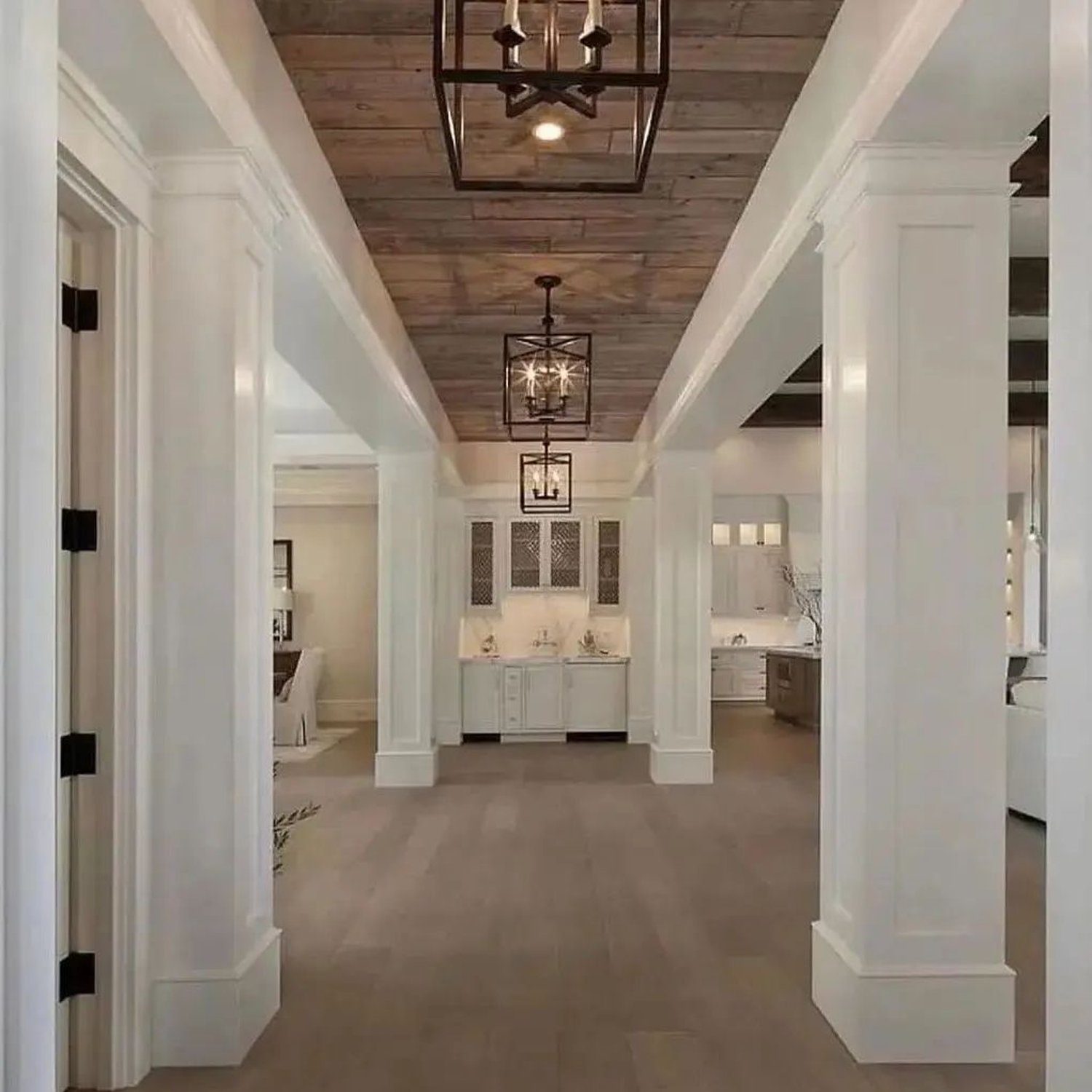 Elegant interior corridor with contrasting elements