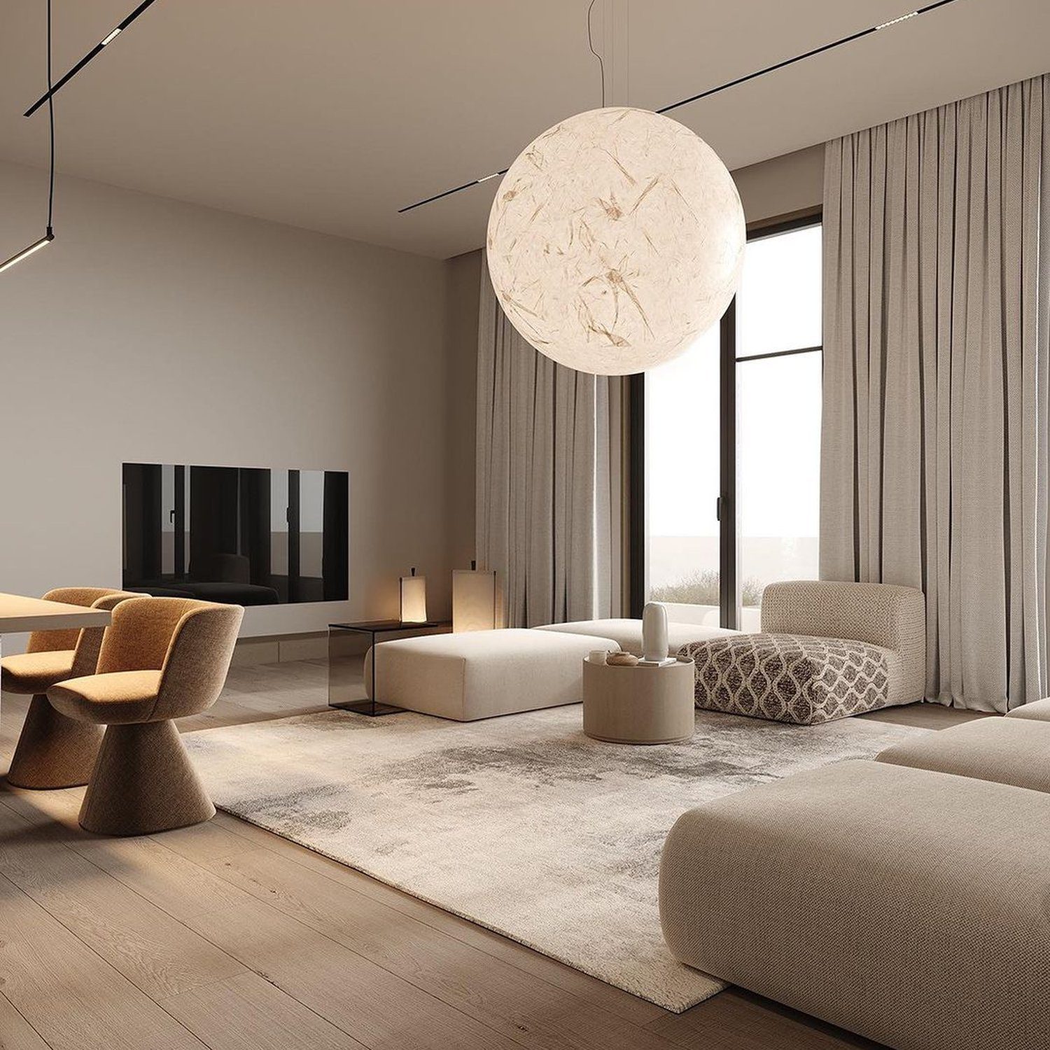 Elegant modern living room with minimalist design