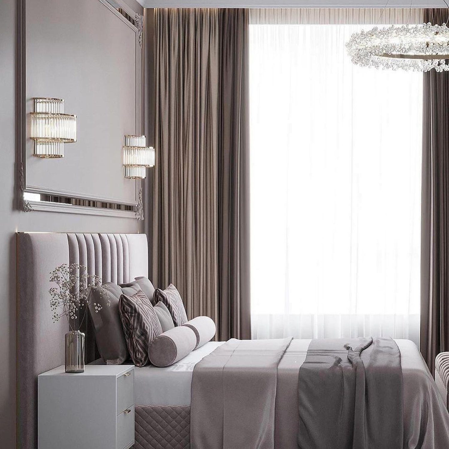 Elegant Bedroom with Plush Textiles