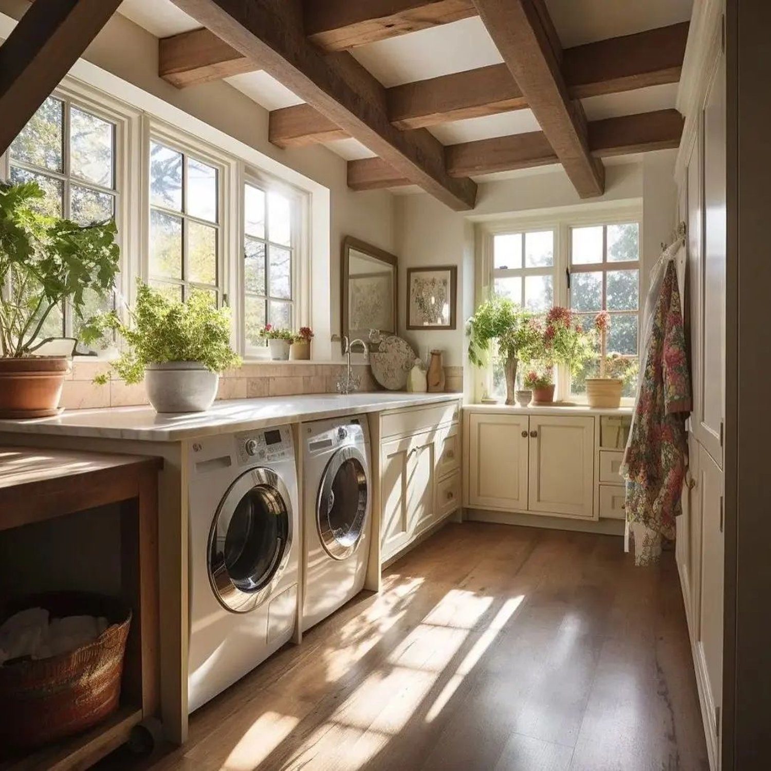 Charming Laundry Room with Natural Light