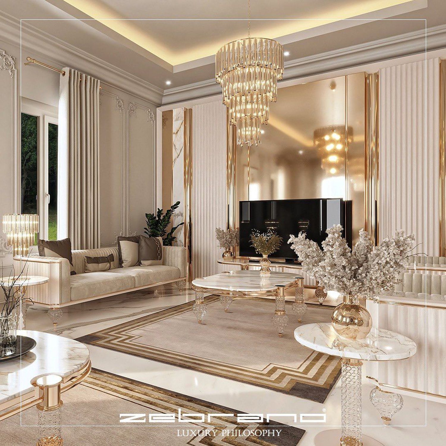 Luxurious living room with elegant decor