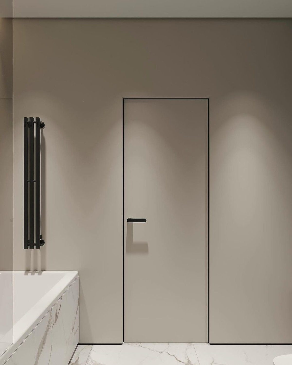 Minimalist bathroom door