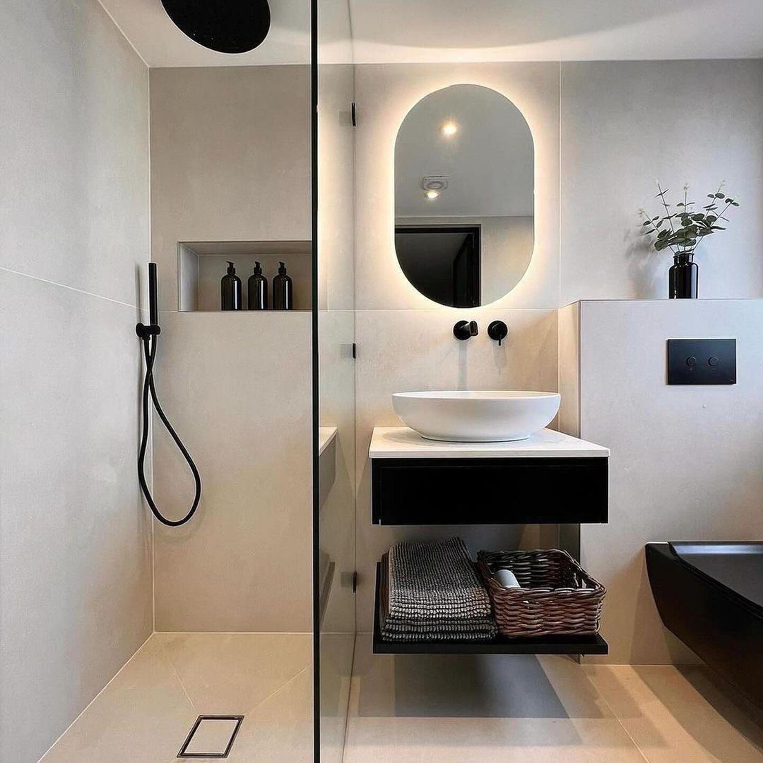 A modern minimalist bathroom design