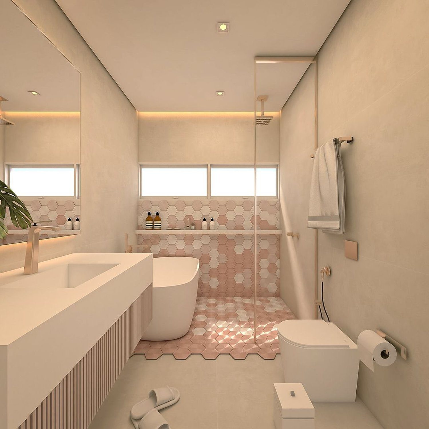 Contemporary chic bathroom with harmonious balance