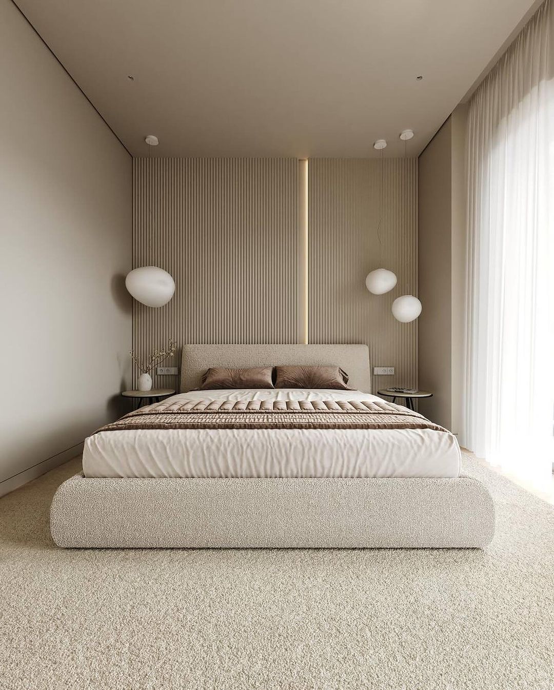 Minimalist Bedroom Design with Textured Elements