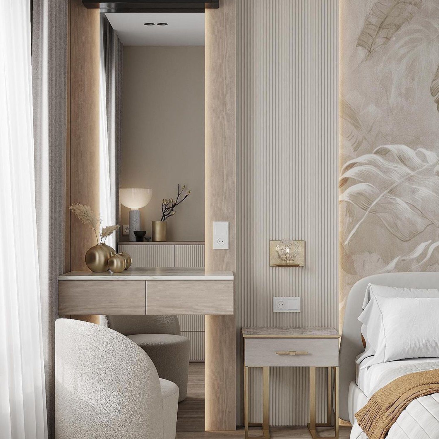 Elegantly Designed Bedroom Corner