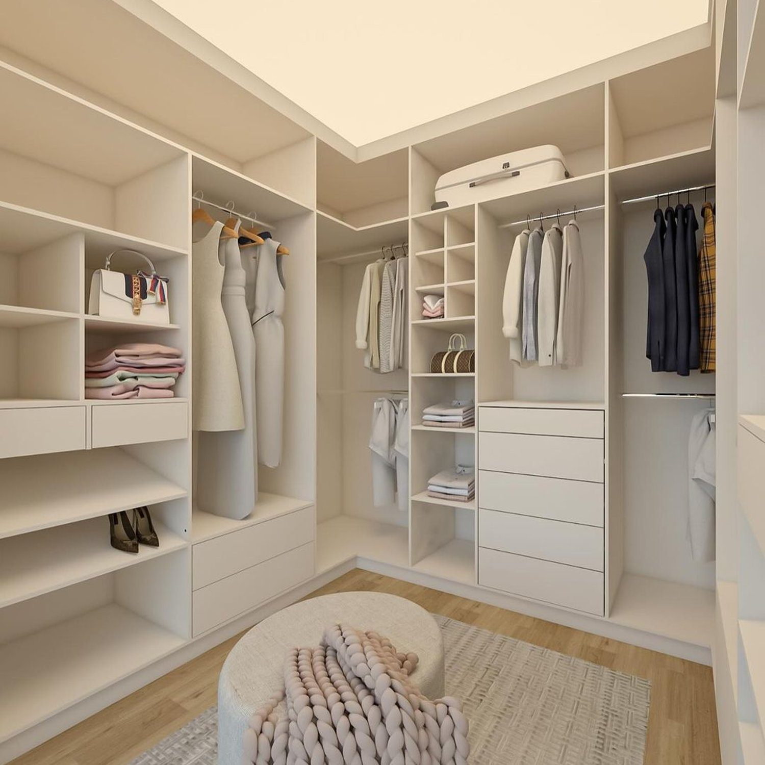 Elegantly organized walk-in closet