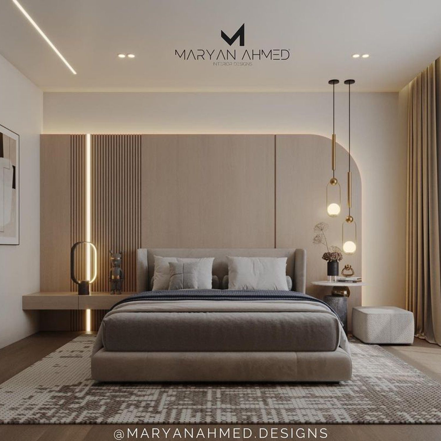 Contemporary bedroom design by Maryam Ahmed