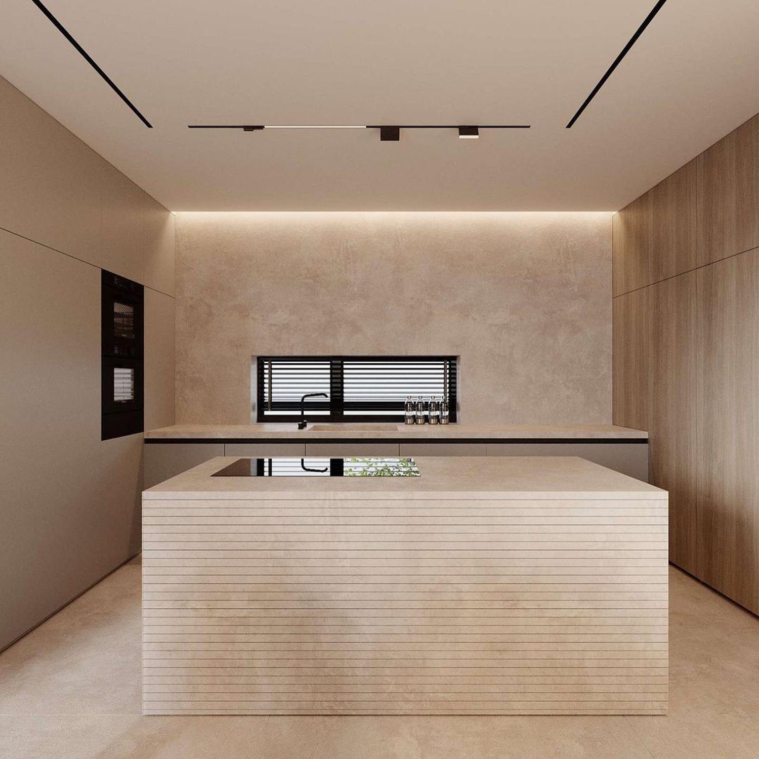 Minimalist kitchen design with streamlined cabinetry