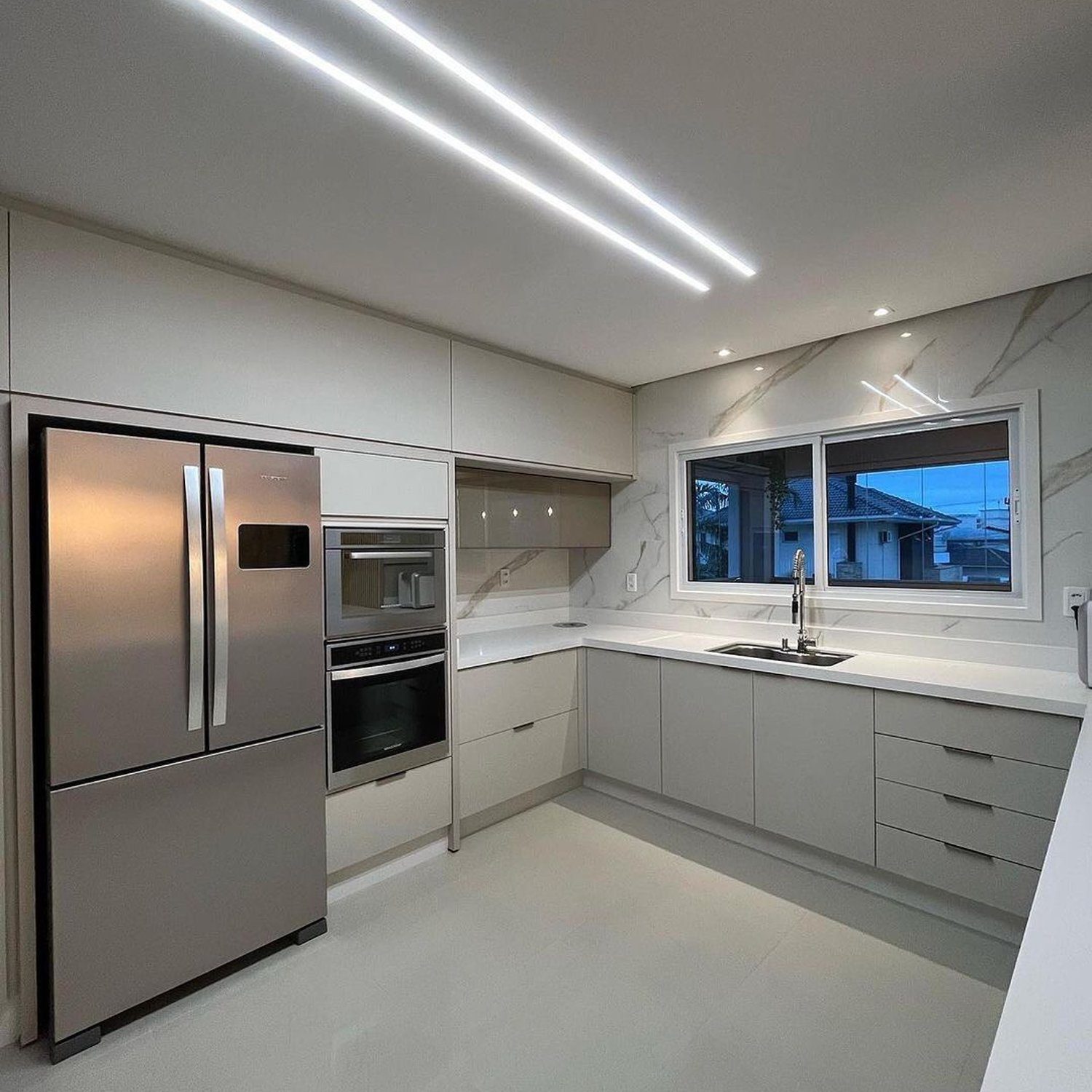 A modern kitchen with sleek finishes