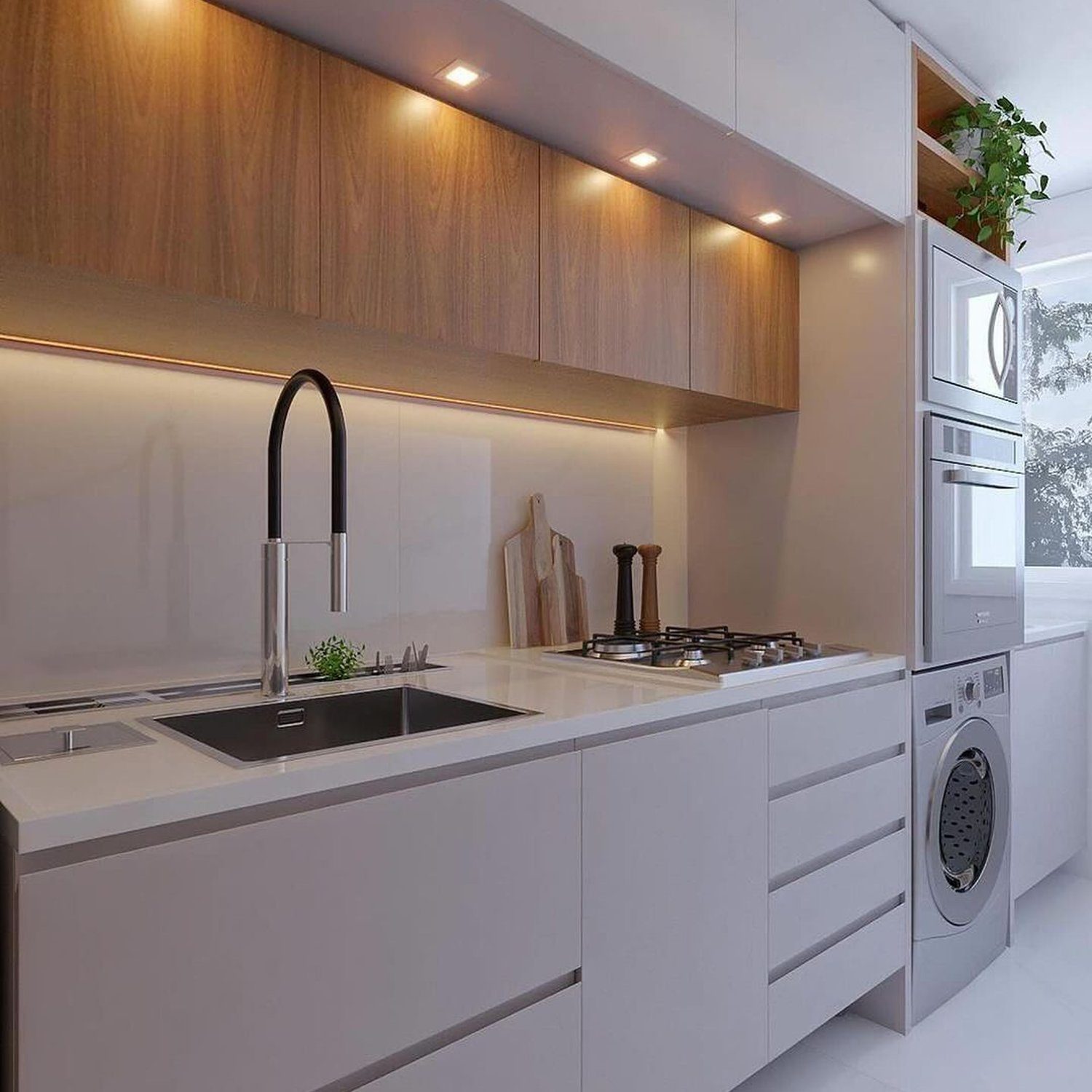 Modern Minimalist Kitchen with Integrated Appliances